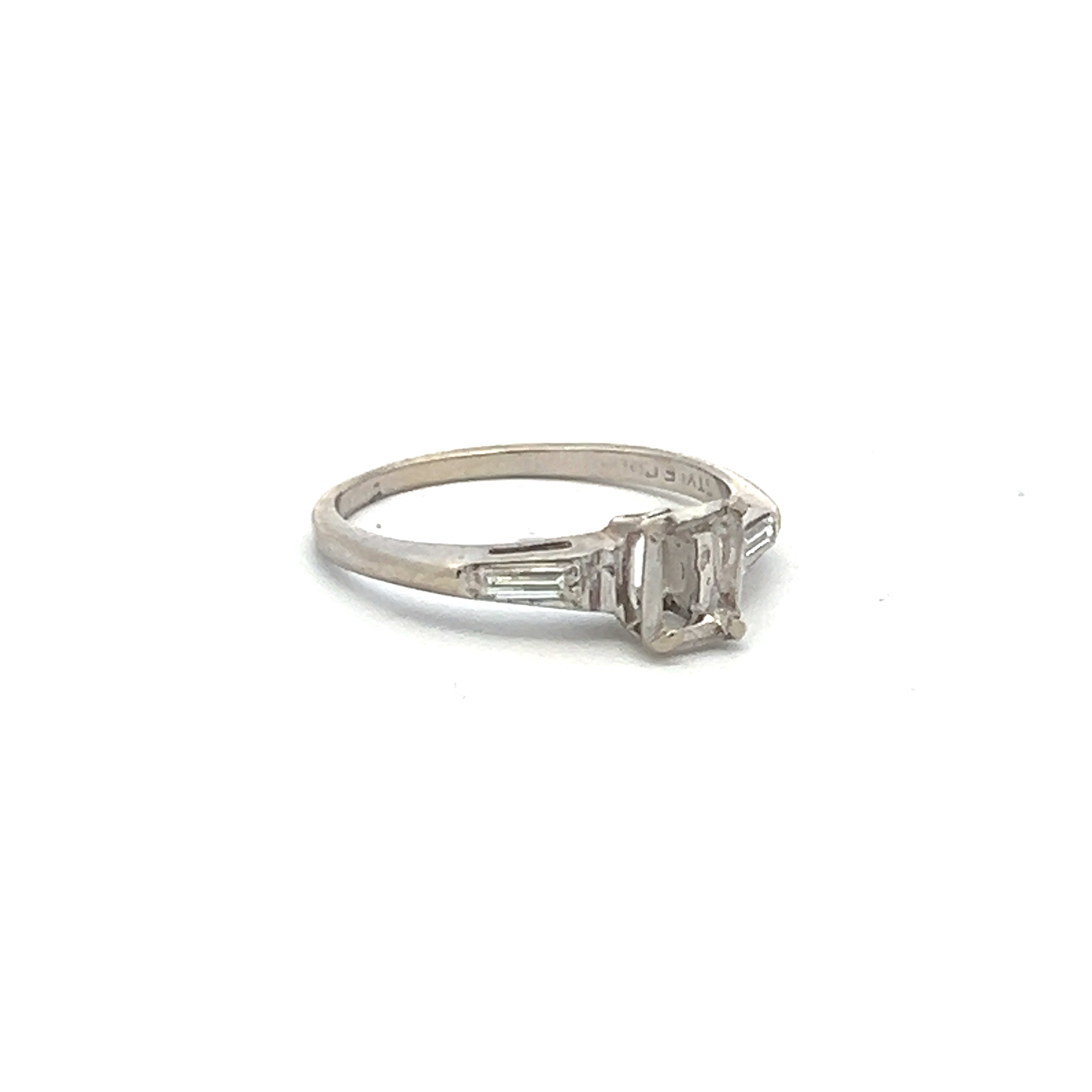 0.10 Carat Baguette Shape Diamond 14K White Gold Semi Mount Engagement Ring - Perfect for Bridal Jewelry, Wedding Bands & Proposal Gifts