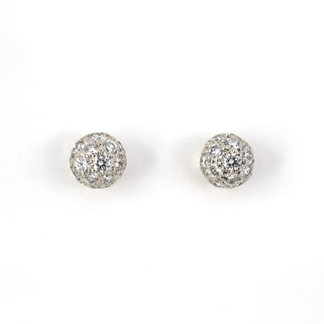 Tiffany & Co. Pavé Diamond Ball Stud Earrings 14K White Gold - Luxury Fine Jewelry for Women, Gift for Her, Anniversary, Wedding, Party & Special Occasions