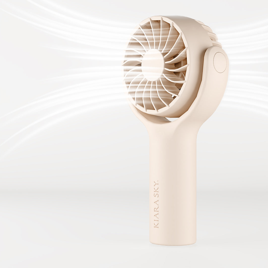 Portable Mini Desk Fan - Beige | USB Rechargeable, Quiet & Energy Efficient | Perfect for Office, Home, and Travel Use