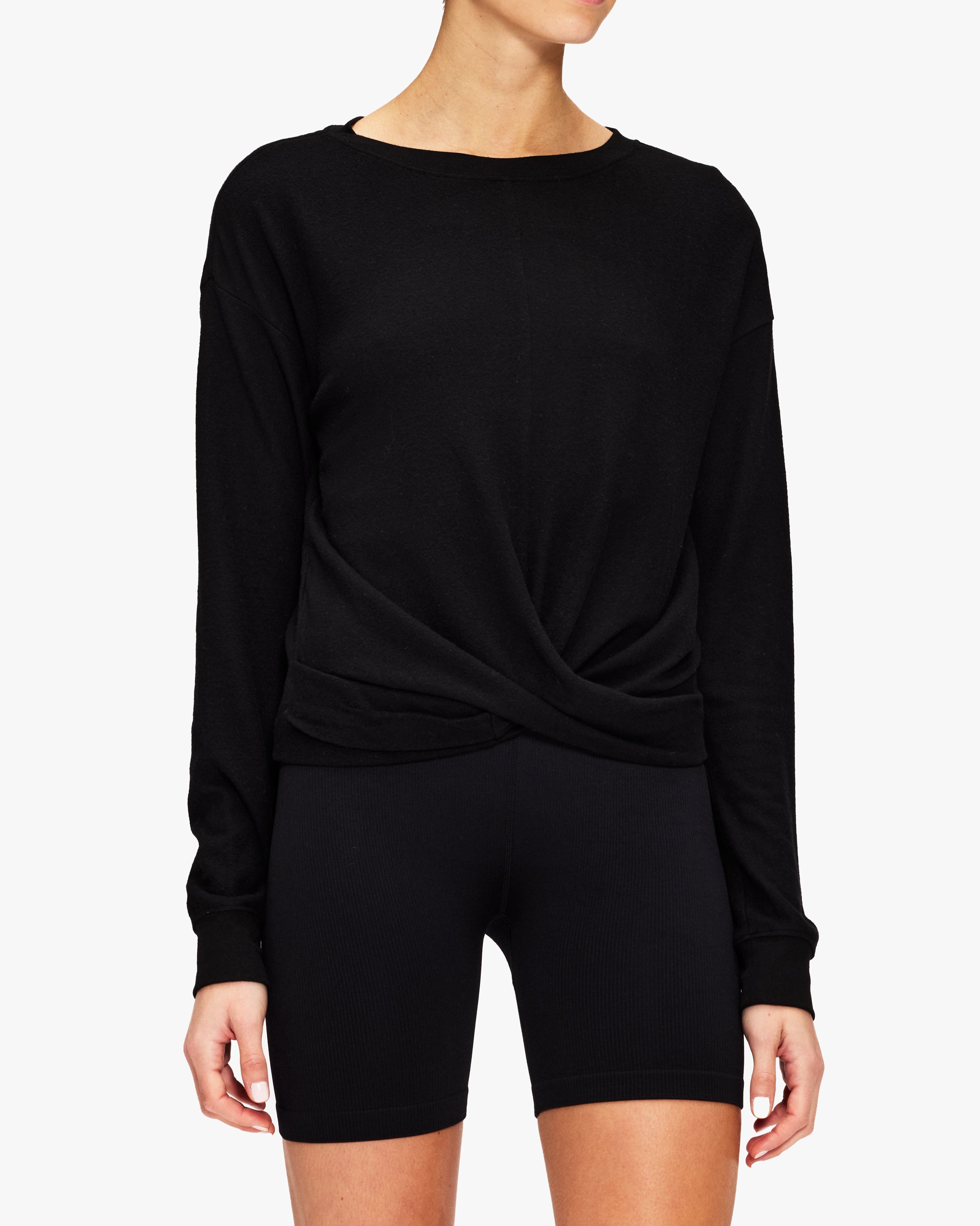 Spiritual Gangster Amelia Twist Front Long Sleeve Yoga Top - Women's Comfortable Workout Shirt for Yoga, Pilates & Meditation