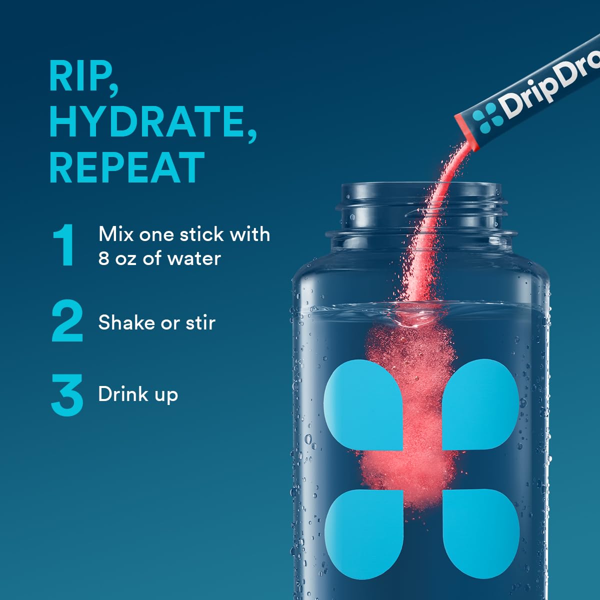 DripDrop Hydration Electrolyte Powder Packets - 128 Count (Watermelon, Berry, Fruit Punch, Grape Flavors) - Fast Rehydration for Athletes, Travel & Outdoor Activities - Sugar-Free Electrolyte Drink Mix for Workouts, Hiking & Daily Hydration