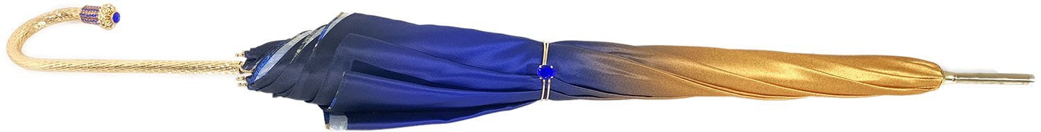 Premium Blue Umbrella with Double Cloth & Abstract Pattern - Windproof & UV Protection for Outdoor, Beach, and Daily Use