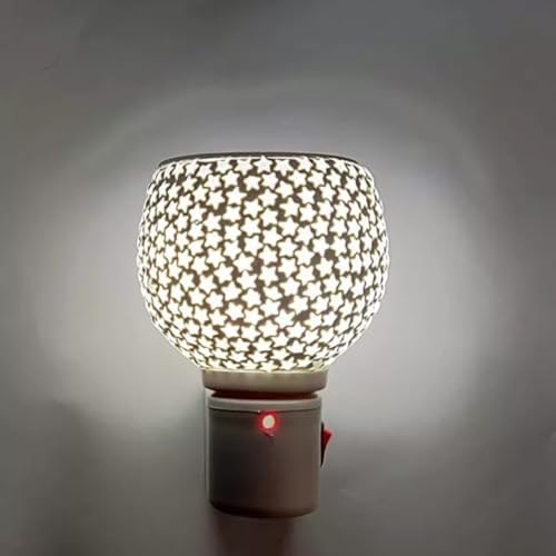 Premium Electric Ceramic Aroma Diffuser with Multicolor LED Night Light - Camphor & Incense Burner for Home, Office, Yoga & Meditation - White Star Design (Pack of 1) | Relaxation & Aromatherapy Essential Oil Diffuser