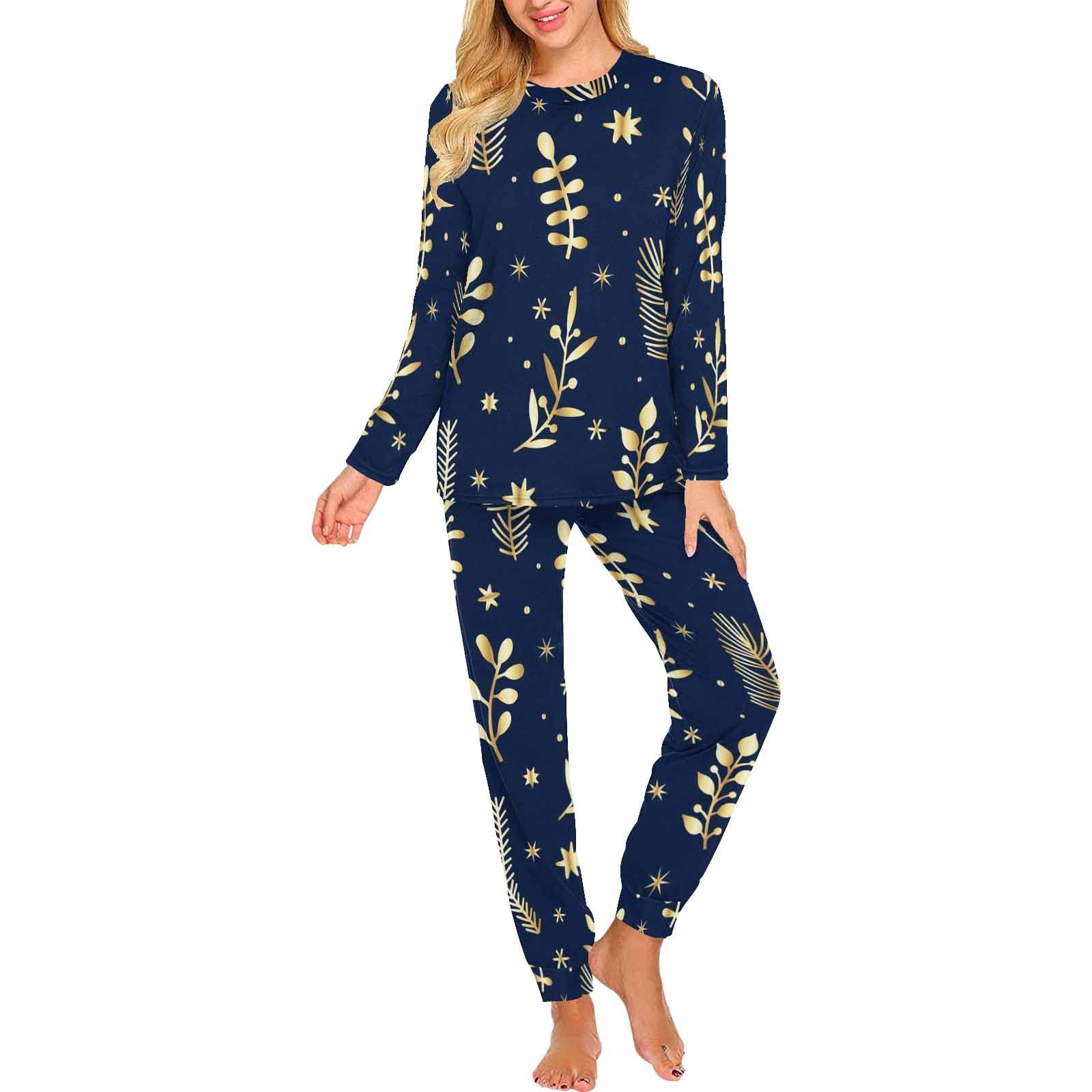 InterestPrint Women's Cute Penguin Snowmobile Pajama Set - 2-Piece Sleepwear & Lounge Wear for Cozy Nights | Soft Winter PJs for Women