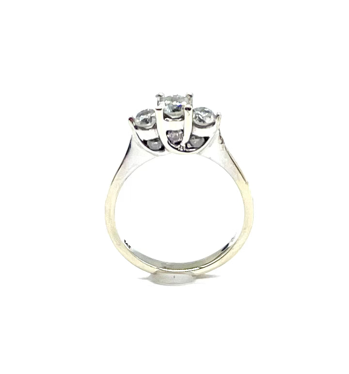 3 Stone Diamond Ring for Women - Elegant Trilogy Engagement & Wedding Band - 14K White Gold or Rose Gold - Perfect for Proposals, Anniversaries & Special Occasions