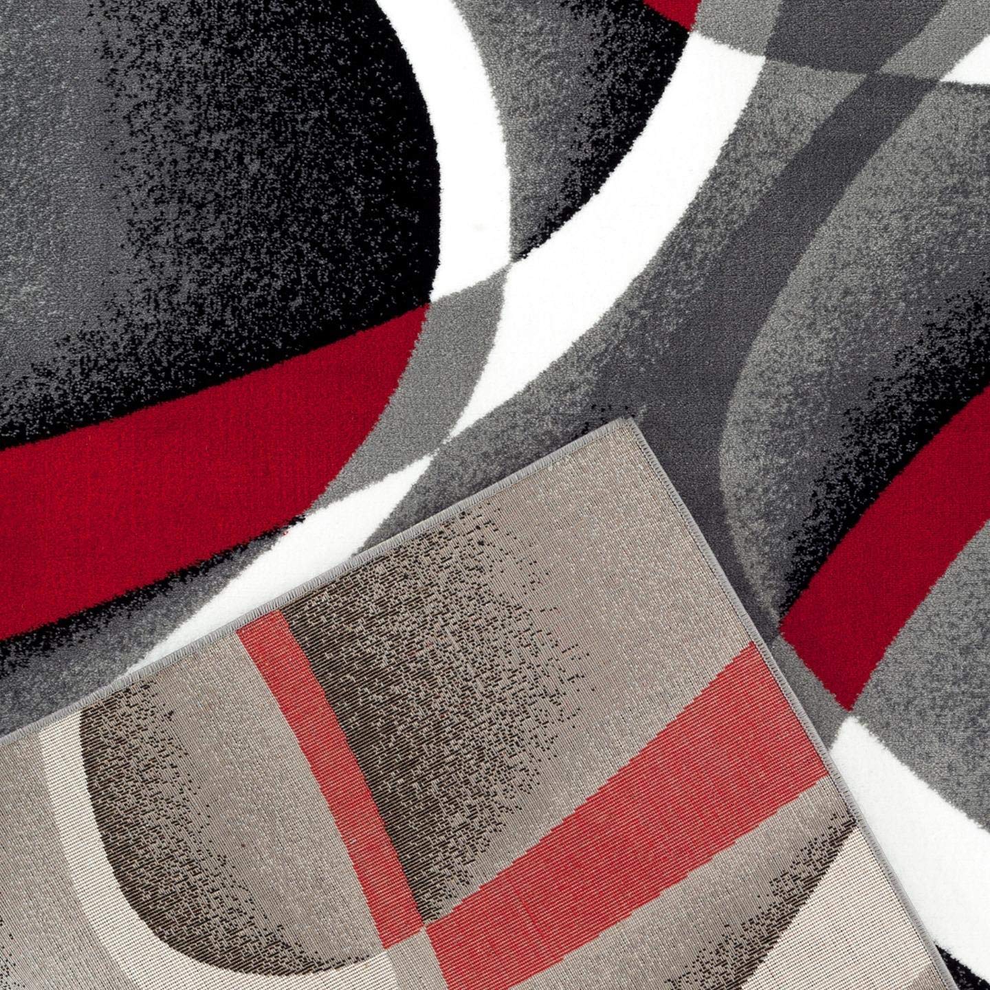 2305 Gray 8x11ft Abstract Modern Area Rug - Soft Non-Slip Living Room Carpet for Bedroom, Office & Home Decor