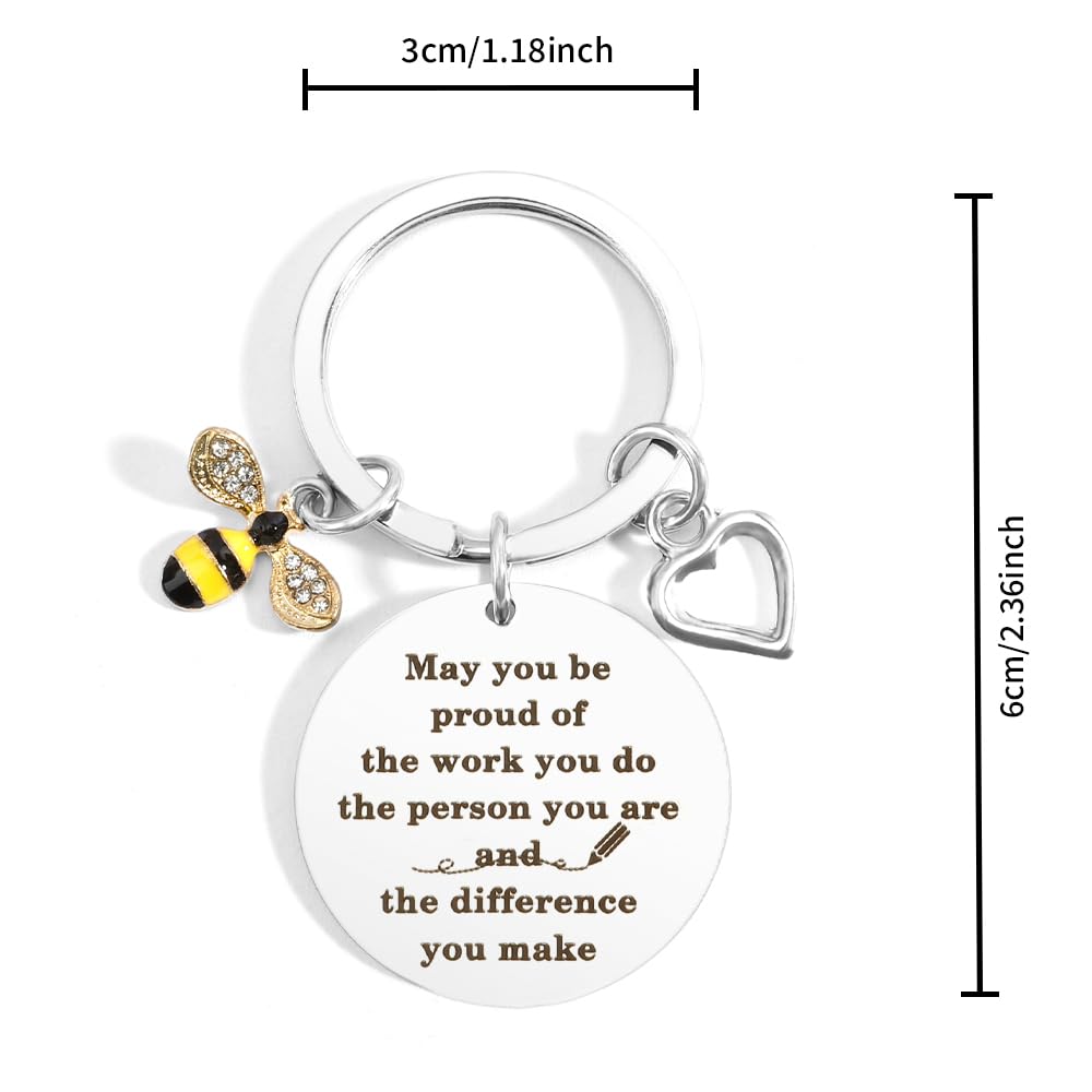 Personalized Teacher Appreciation Gifts - Custom Engraved Keychain for Teachers - Perfect for Graduation, Retirement, Back to School, Teachers Day, Birthday, Valentine's & Easter - Thoughtful Thank You Present for Educators