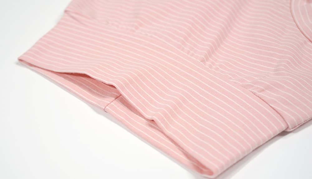 Teach Leanbh Baby Boys & Girls 3-Pack High Waisted Cotton Bloomer Shorts - Soft Striped Bummies for Playtime, Daycare & Summer Outfits