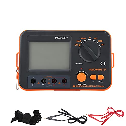 VC480C 6-Gear Digital Milliohmmeter - 4-Wire DC Low Resistance Tester with Large LCD Screen | Accurate Low Resistance Measurement for Electronics, Automotive & Industrial Testing