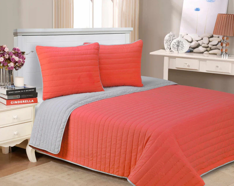 Brandon 100% Cotton Reversible Quilt Set - Breathable, Soft & Durable Bedding for All Seasons - Perfect for Master Bedroom, Guest Room & Dorm Decor