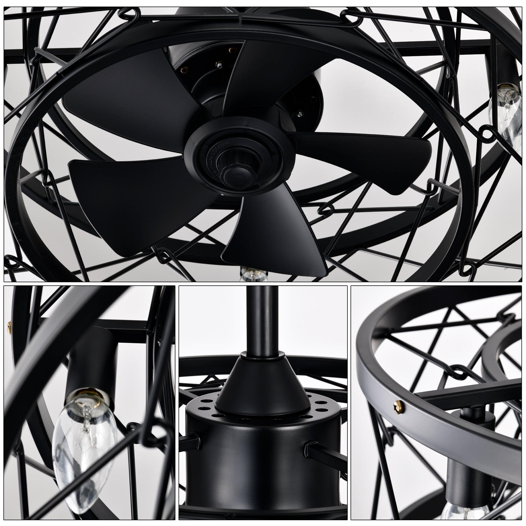 Quiet AC Motor Ceiling Fan - Low Noise, Small Modern Enclosed Reversible Design for Farmhouse, Bedroom & Living Room | Perfect for Home Cooling and Air Circulation