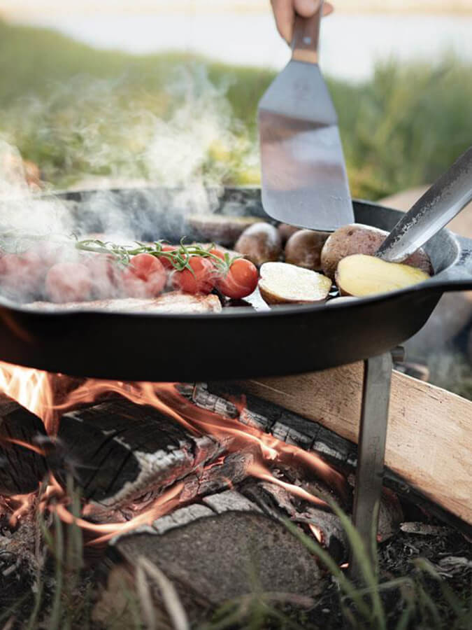 Petromax Cast Iron Fire Skillet with Dual Handles - Perfect for Camping, Outdoor Cooking & Grilling Over Open Flame