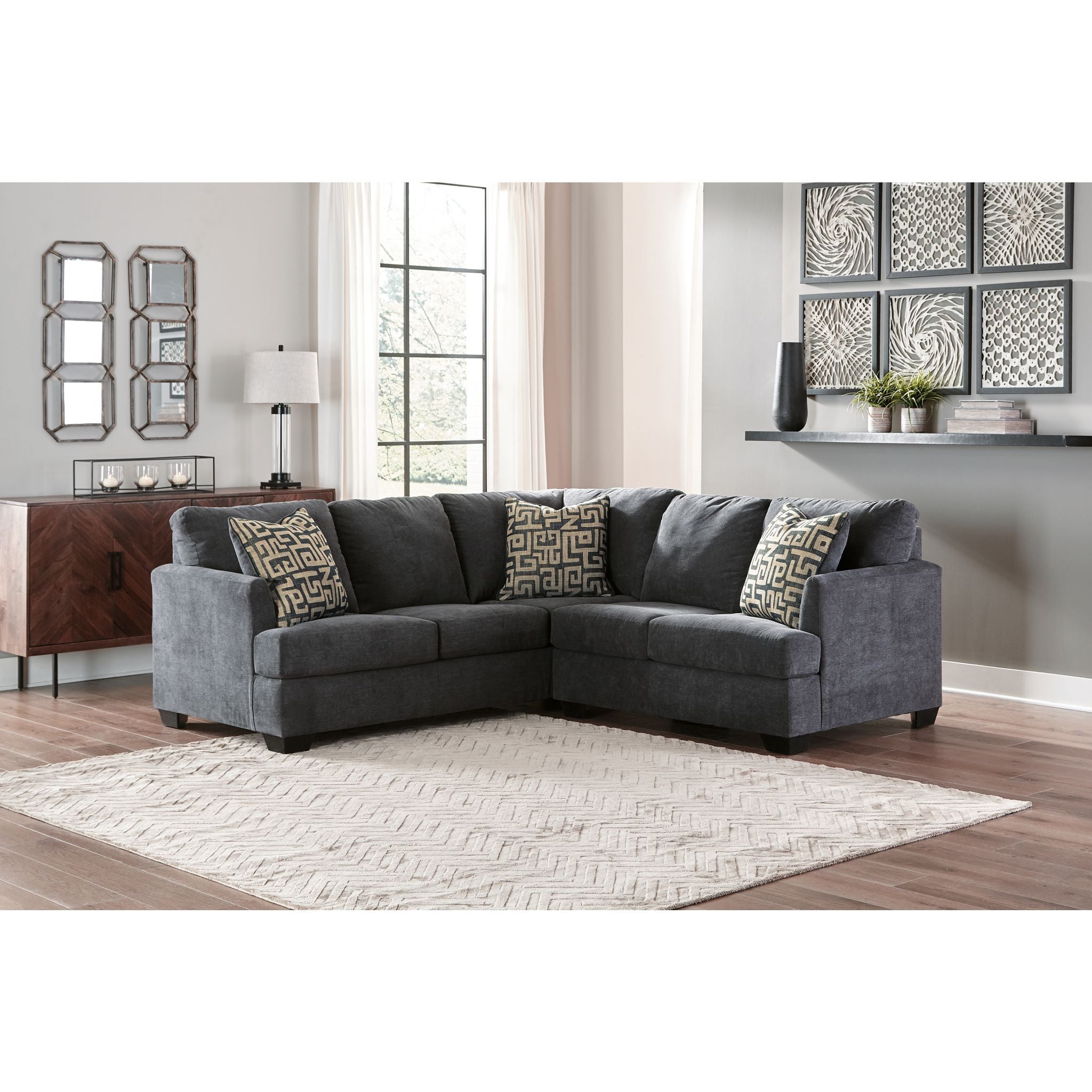 Ambrielle 2-Piece Sectional Sofa Set - Modern L-Shaped Couch for Living Room, Family Room & Small Spaces