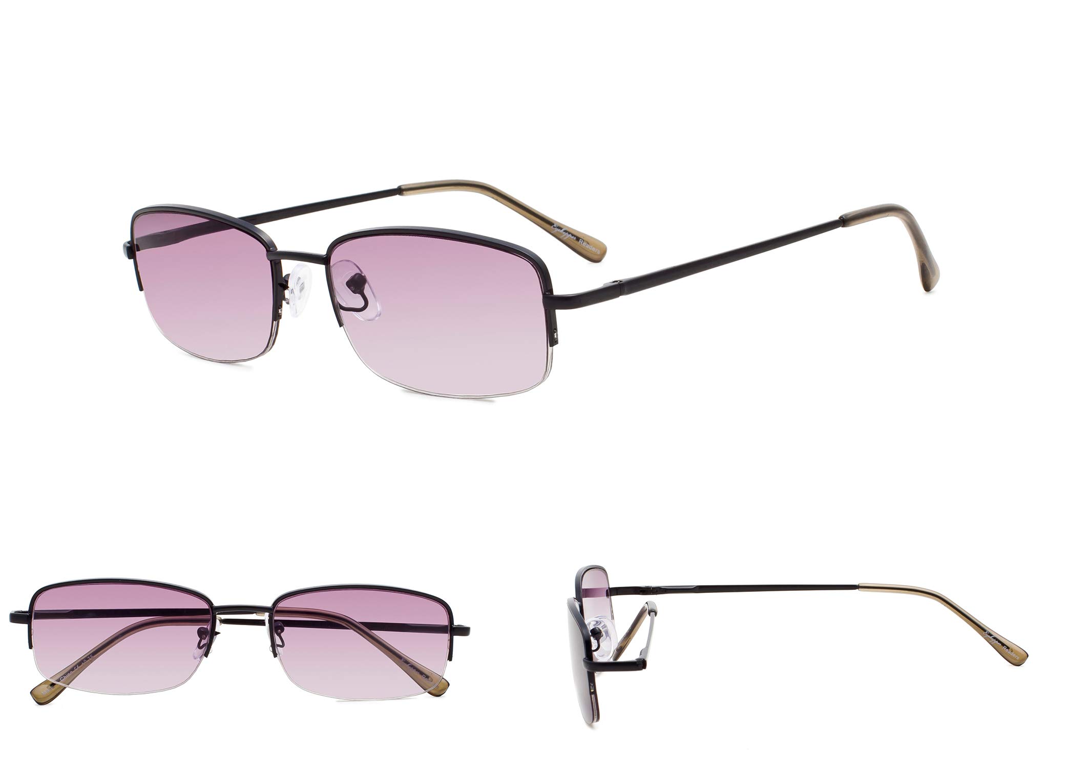 GUD Reading Glasses 5 Pairs - Half Rim Metal Eyeglasses for Women & Men - Computer Reading Glasses +1.00 to +4.00 - Perfect for Office, Reading, and Computer Work