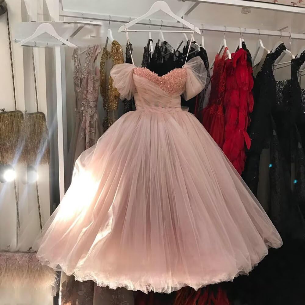 LEJY Women's Off The Shoulder Tulle Prom Dress - Elegant Formal Evening Gown for Homecoming, Wedding Guest, Cocktail Party & Special Occasions