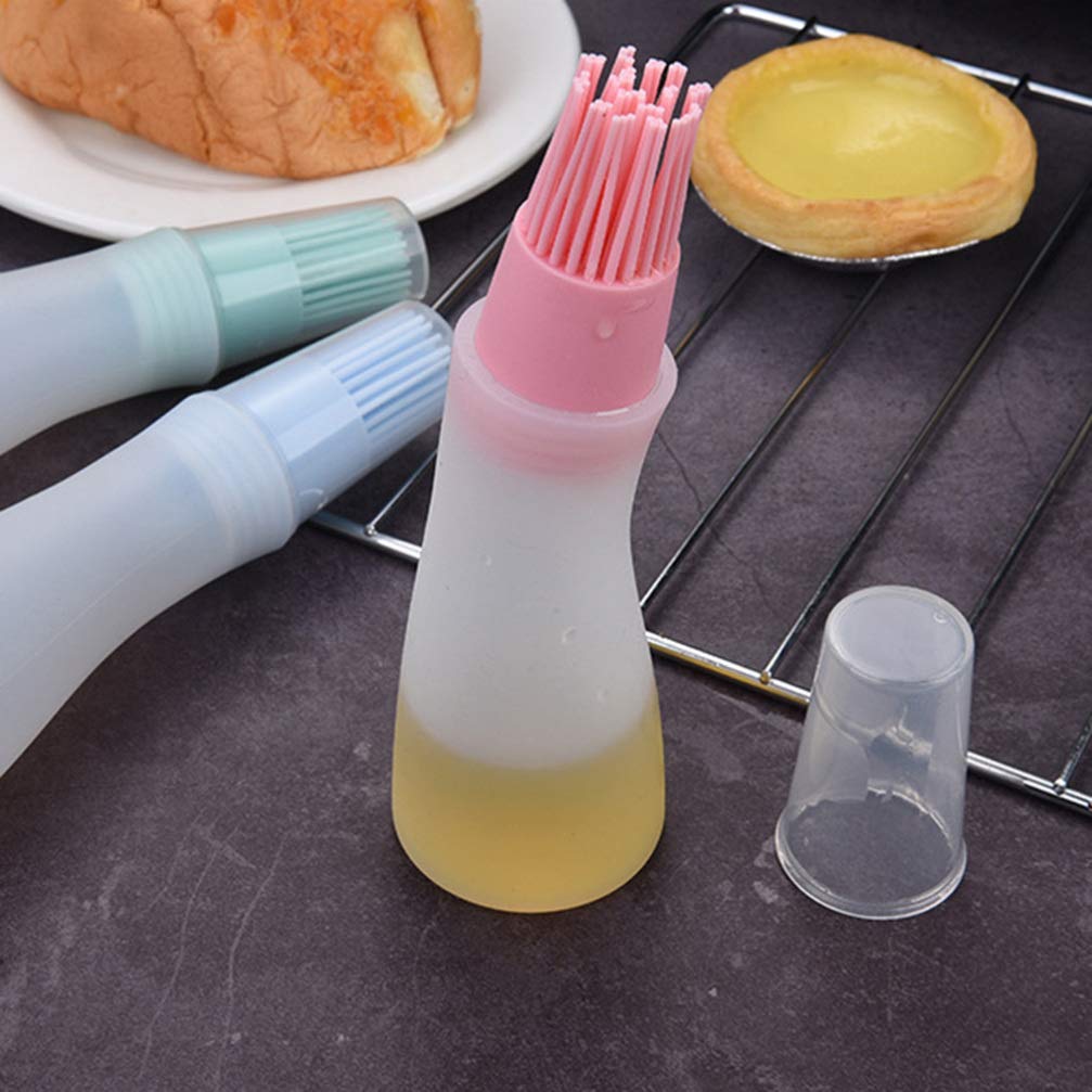 Hemoton 3-Piece Oil Brush Set - BBQ Oil Bottle Brush & Pastry Basting Brush - Perfect for Grilling, Baking, and Cooking