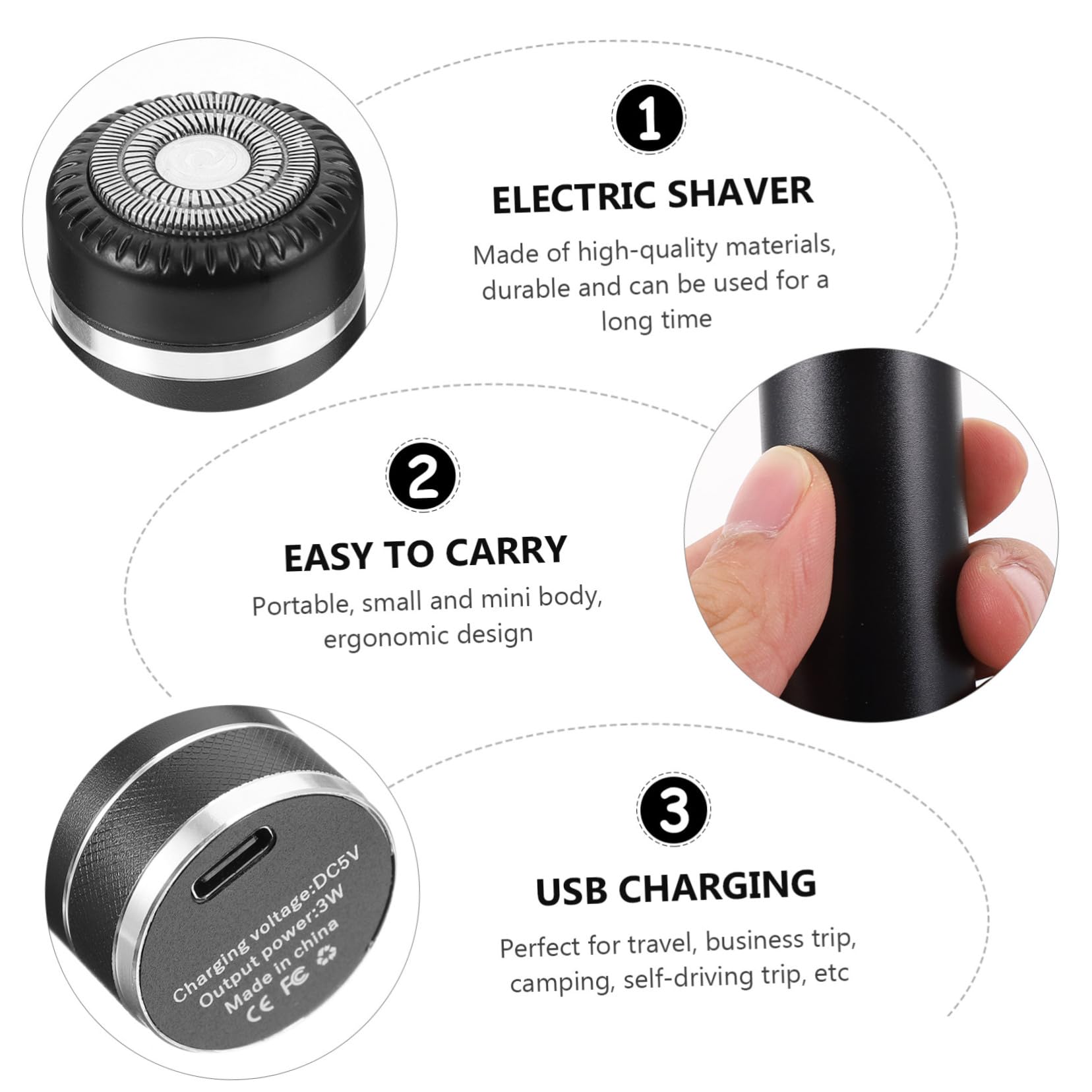 FOMIYES Rechargeable Electric Shaver for Men & Women - Wet/Dry Beard Trimmer & Body Groomer - Perfect for Travel, Gym & Daily Shaving Routine