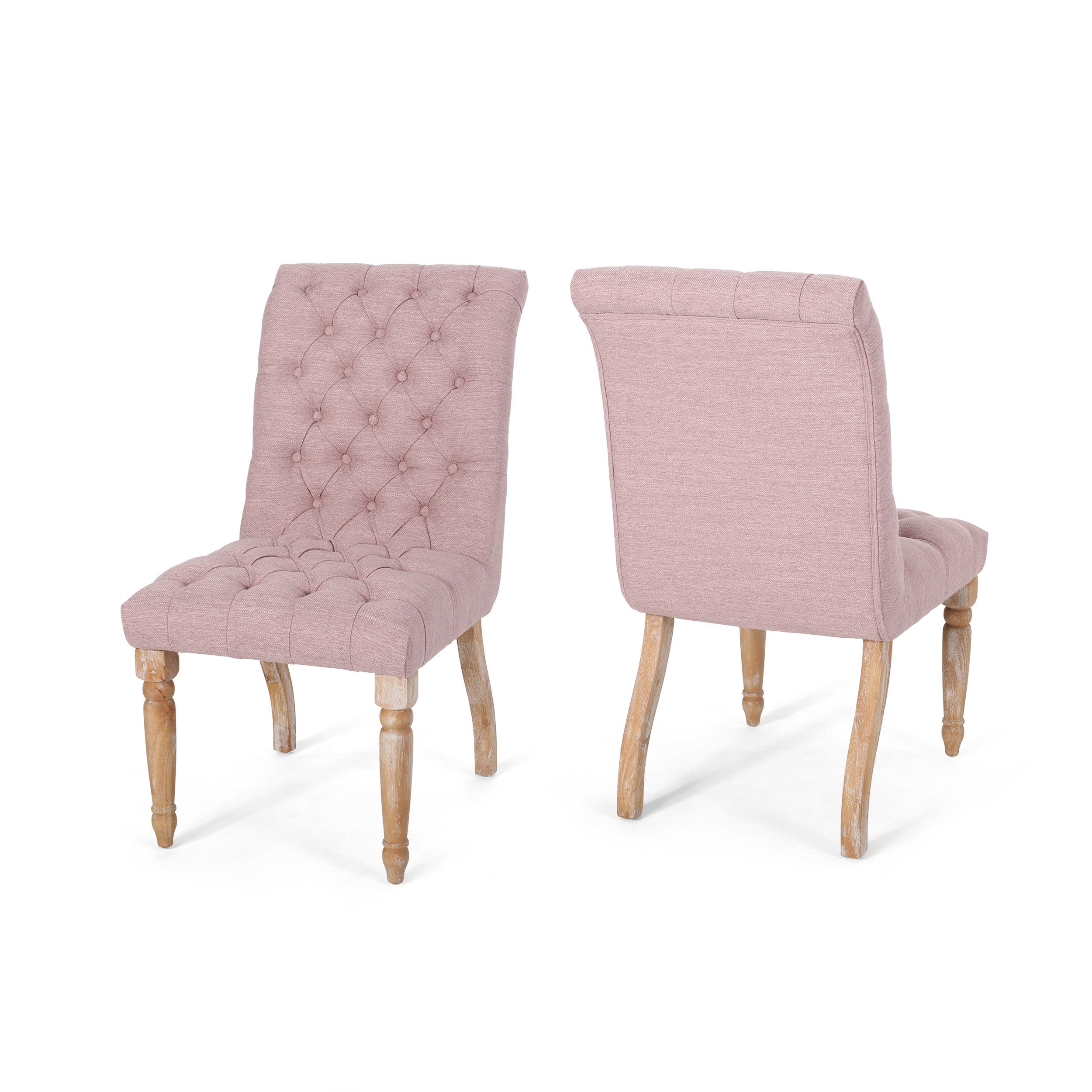 Modern Accent Chairs Set of 2 - Mid Century Style Upholstered Armchairs for Living Room, Lounge & Office - Comfortable Fabric Dining Chairs with Wooden Legs (Beige)