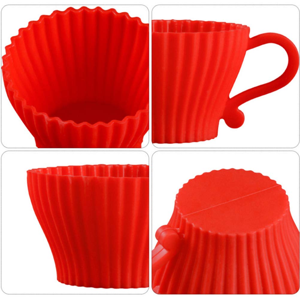 DOITOOL 5-Piece Silicone Cupcake Molds - Reusable Muffin Baking Cups for Homemade Cakes, DIY Desserts - Perfect for Birthday Parties, Baby Showers & Holiday Baking