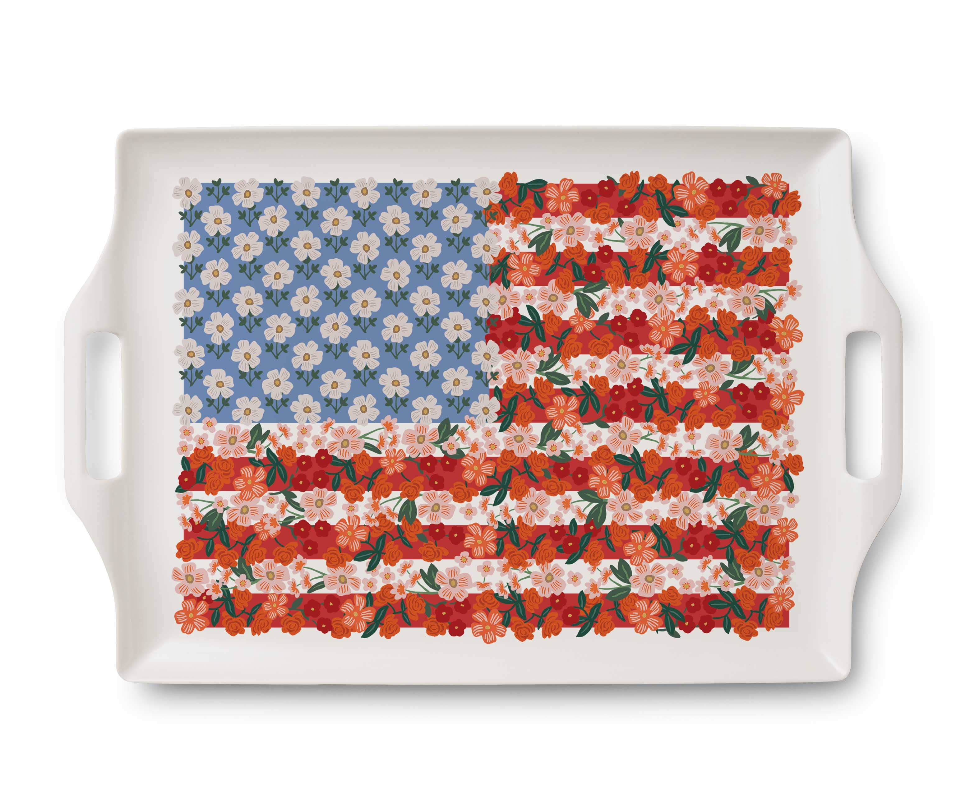 Americana Melamine Serving Tray by Rifle Paper Co. | Durable & Stylish Party Platter for Entertaining, Picnics & Home Decor