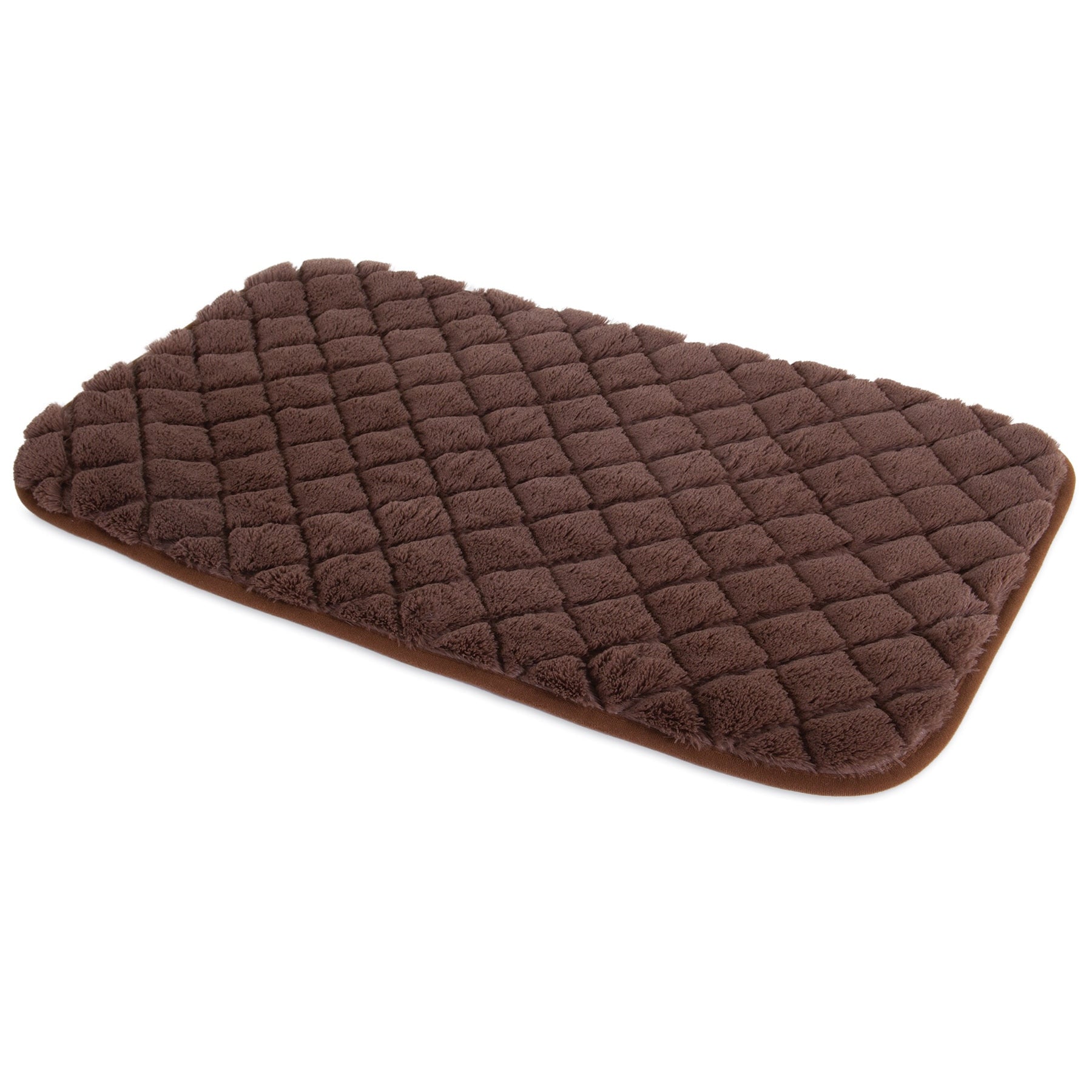 SnooZZy Brown Quilted Dog Kennel Mat - Soft & Comfortable Pet Bed Pad for Crates, Carriers & Floors - Perfect for Dogs & Puppies Indoor & Outdoor Use