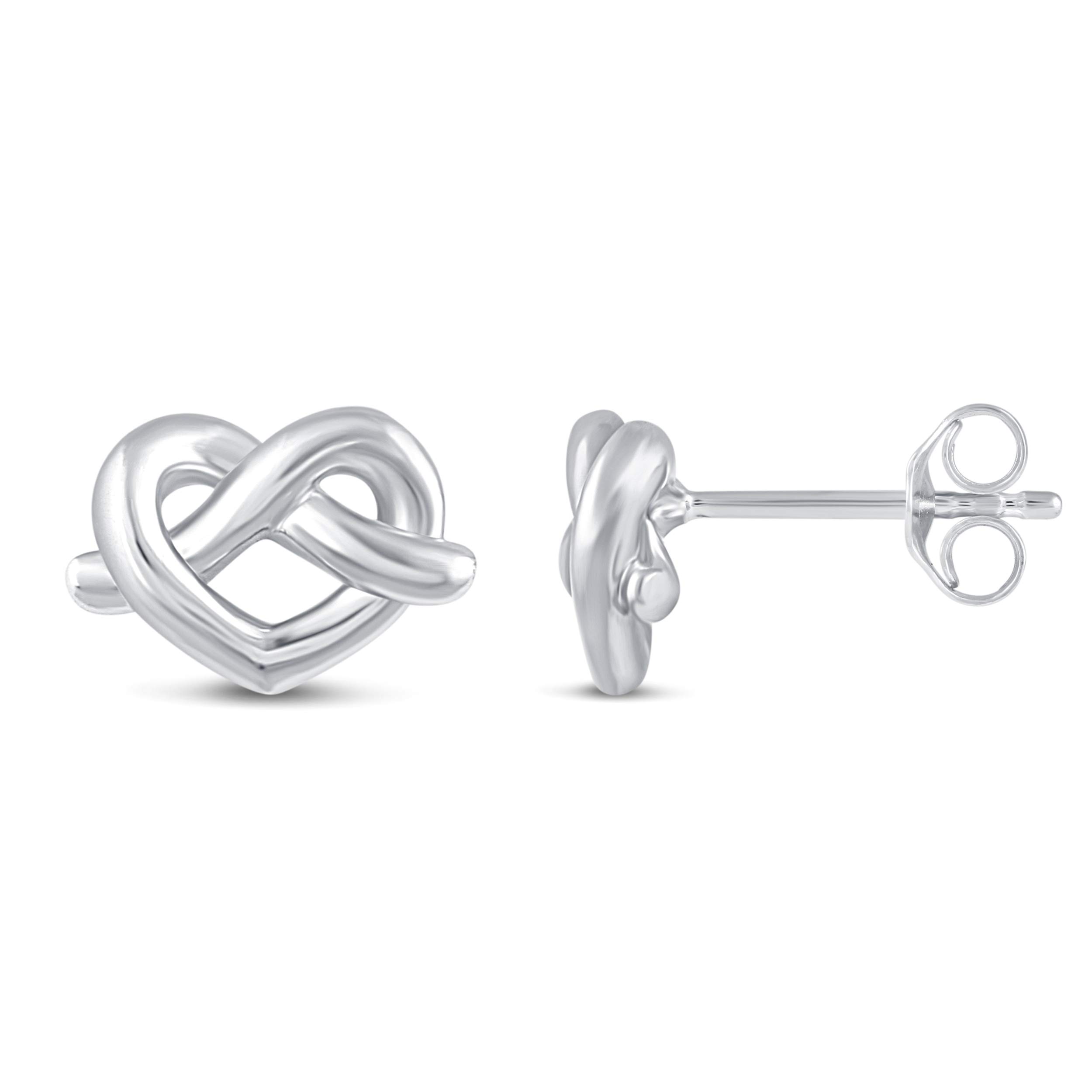 925 Sterling Silver Heart Knot Swirl Stud Earrings - Romantic Gift for Women, Perfect for Valentine's Day, Anniversary & Date Night Jewelry