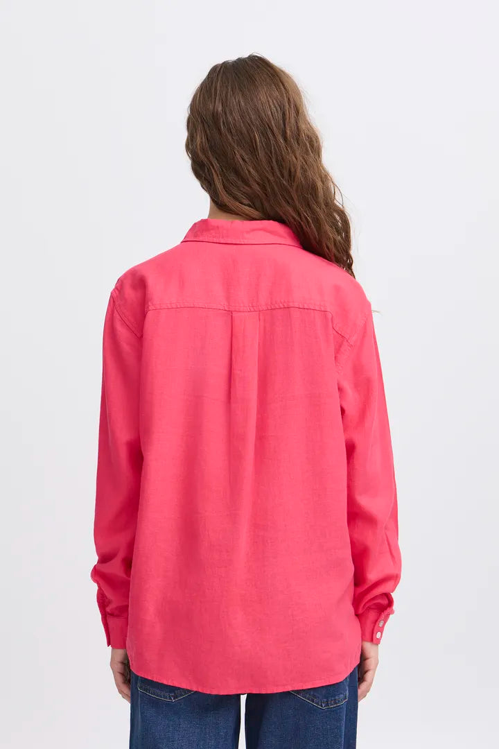 Stylish Helen Shirt in Geranium Print - Women's Fashion Blouse for Casual Wear & Office Outfits