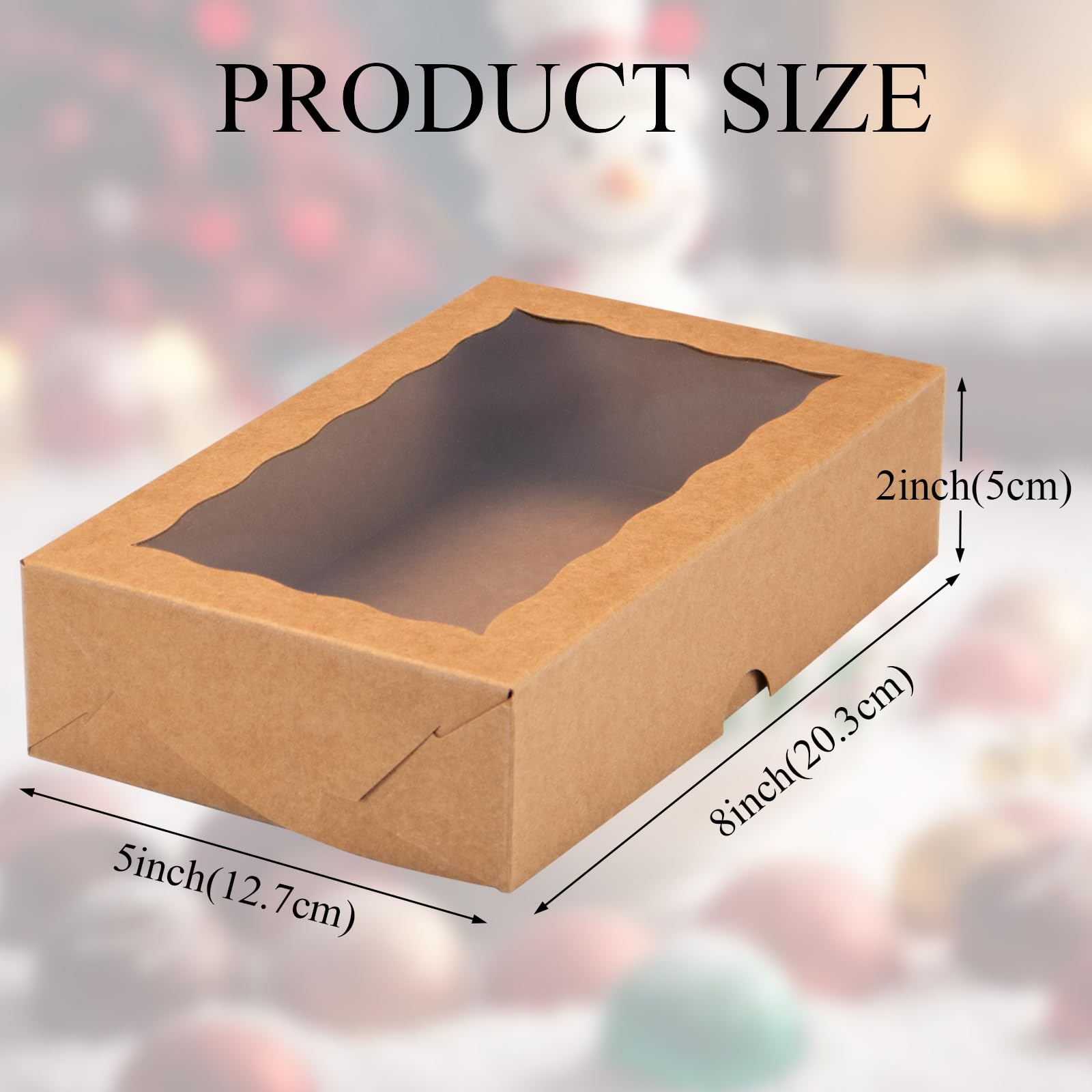 SLShePack 20PCS 8x5x2 Inch Clear Window Bakery Cookie Boxes - Perfect for Cakesicles, Chocolate Truffles, Chocolate Covered Strawberries, Pretzels & More | Ideal for Bakeries, Dessert Shops & Gift Packaging