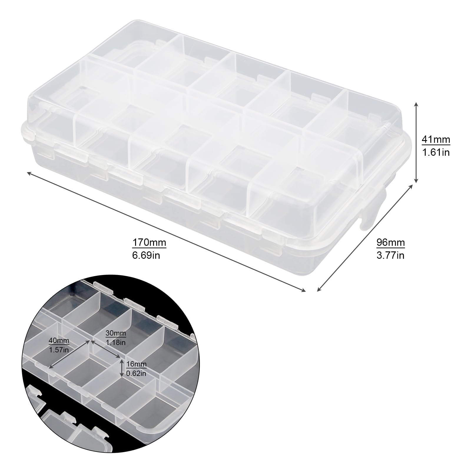 OriGlam Premium 20-Compartment Tackle Box - Adjustable Plastic Fishing Tackle Organizer with Utility Storage for Lures, Hooks & Gear - Perfect for Bass Fishing, Camping & Outdoor Adventures