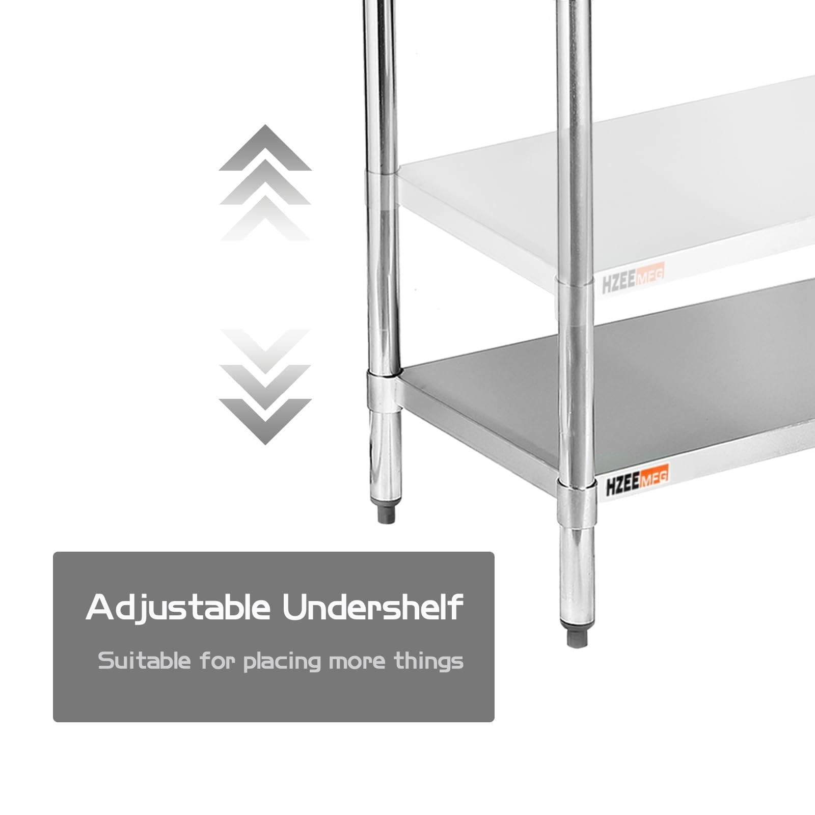 Premium Stainless Steel Work Table 24x30 Inches - Heavy Duty Commercial Kitchen Prep Table with Adjustable Undershelf for Restaurant, Home, Hotel, Laundry & Garage - Perfect for Food Prep, Crafting & Workshop Projects