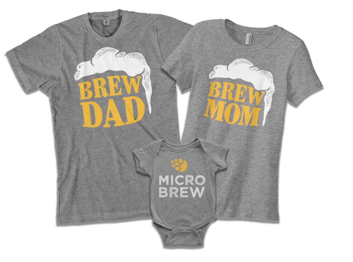 Brew Dad, Brew Mom, Micro Brew | Matching Family Beer Lover T-Shirts Gift Set for Couples & Kids - Perfect for Brewery Visits, Beer Festivals & Family Gatherings