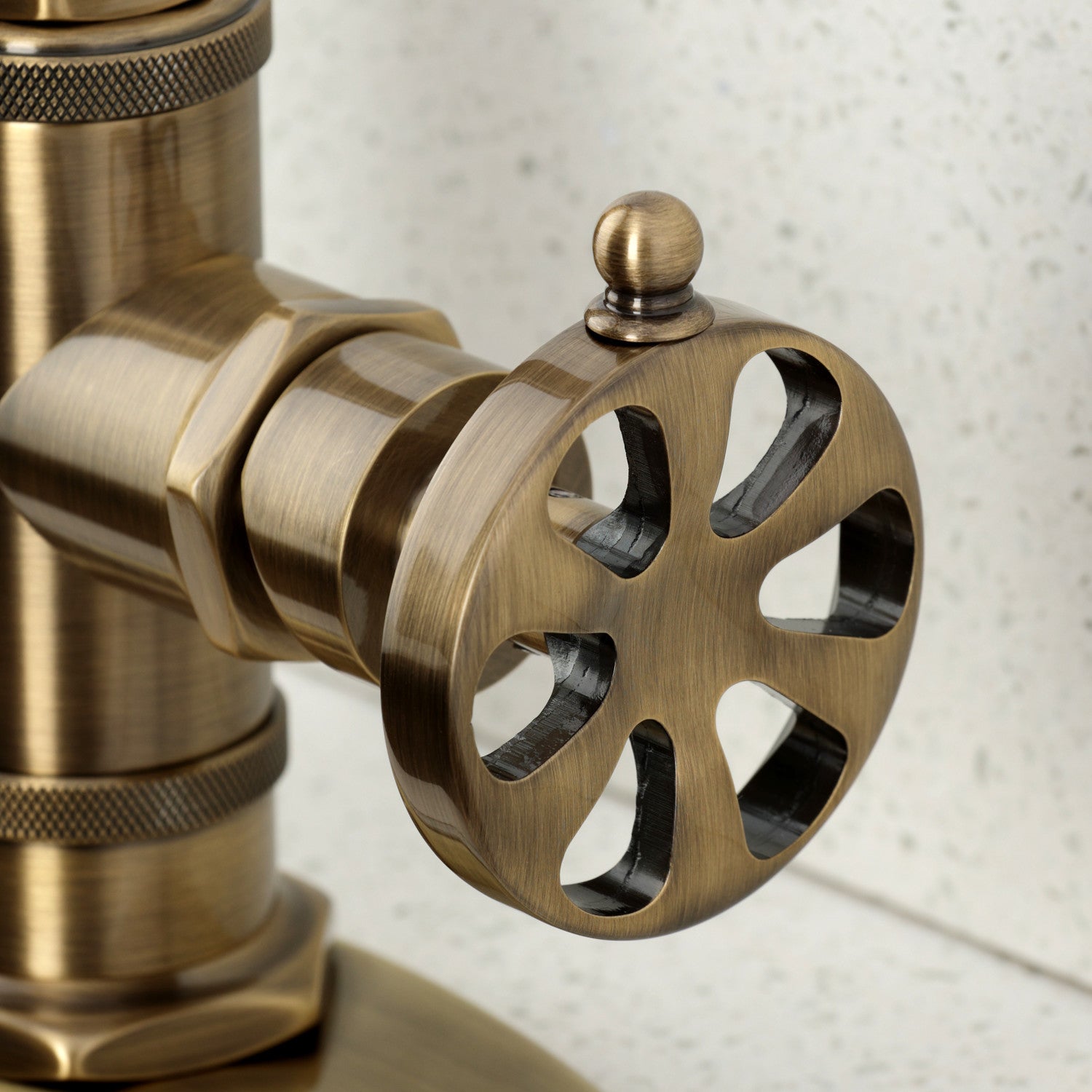 Belknap KSD8503RX Single Handle 1-Hole Deck Mount Bar Faucet in Antique Brass - Perfect for Kitchen Sinks, Wet Bars, and Outdoor Entertaining Areas