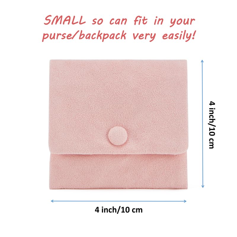 2-Pack Small Velvet Jewelry Pouches with Zipper - 4