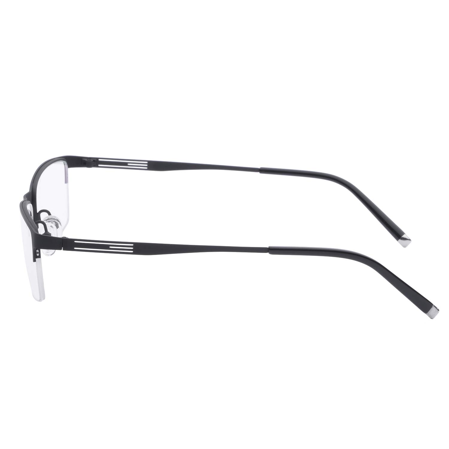 Fuisetaea Half Frame Computer Reading Glasses - Titanium Alloy Anti Blue Light Readers for Men & Women - Perfect for Office Work, Screen Time & Digital Eye Strain Relief