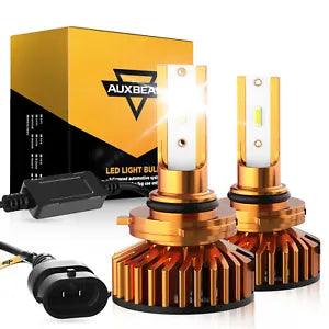 9006 LED Headlight Bulbs 52W 10000LM Super Bright, F2 Series Mini Size 6500K Cool White - Pack of 2 | High Performance for Night Driving, Fog Lights & Off-Road Vehicles