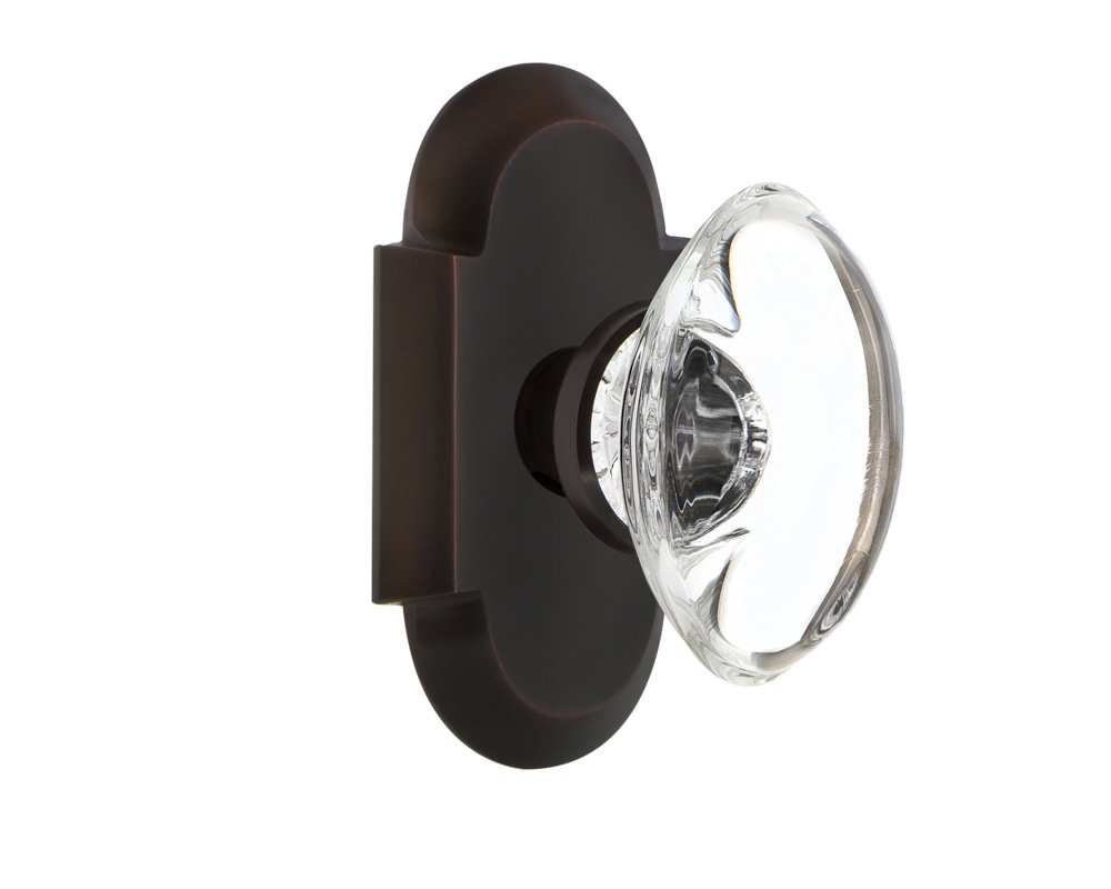 Vintage Bronze Crystal Glass Door Knob - Oval Single Dummy Plate for Cottage Style Homes | Timeless Bronze Hardware for Interior Doors, Cabinets & Furniture | Perfect for Farmhouse, Victorian & Retro Home Decor