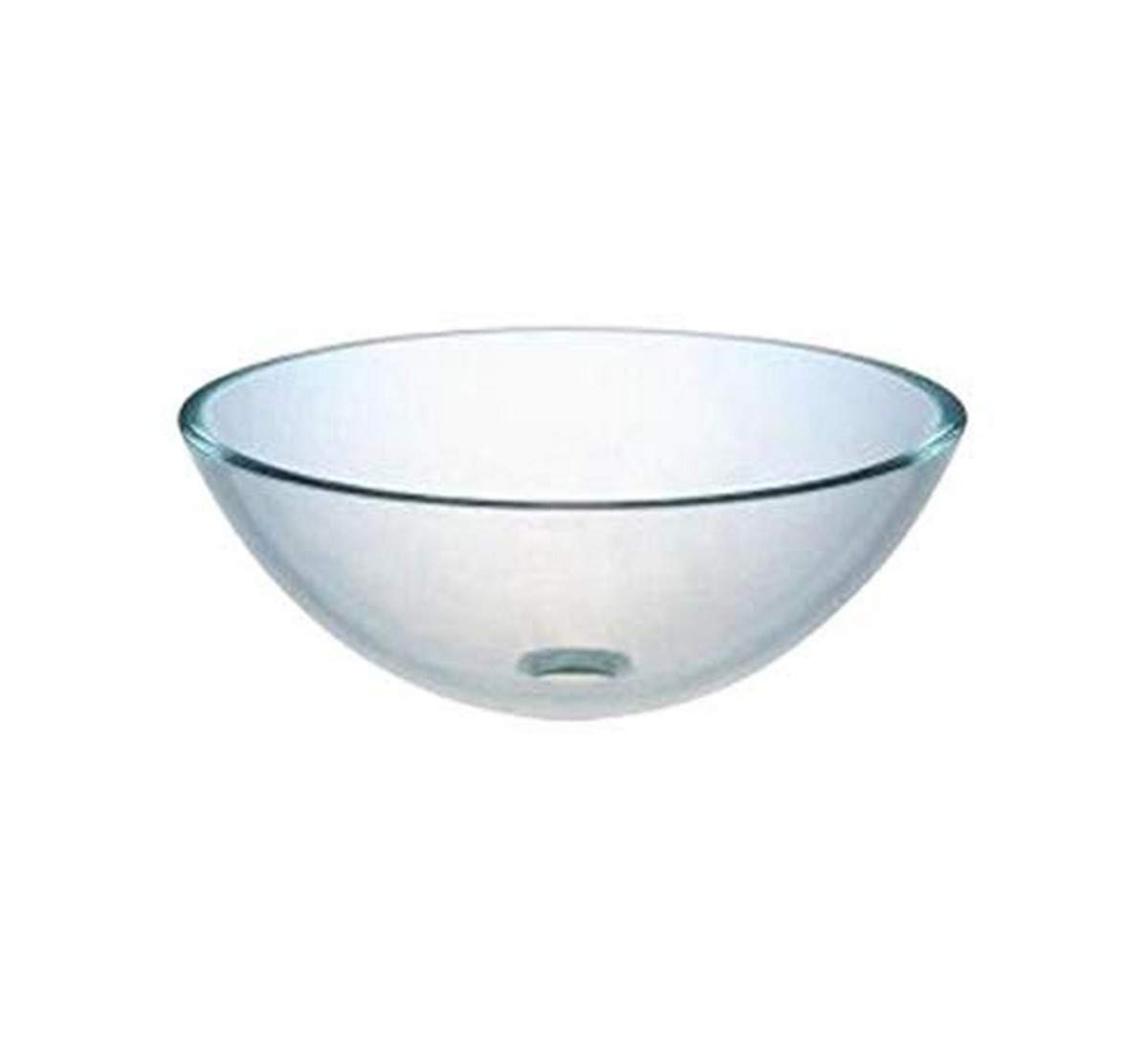 Premium 12-Inch Clear Glass Vessel Sink - Half Sphere Design for Modern Bathrooms, 4.75