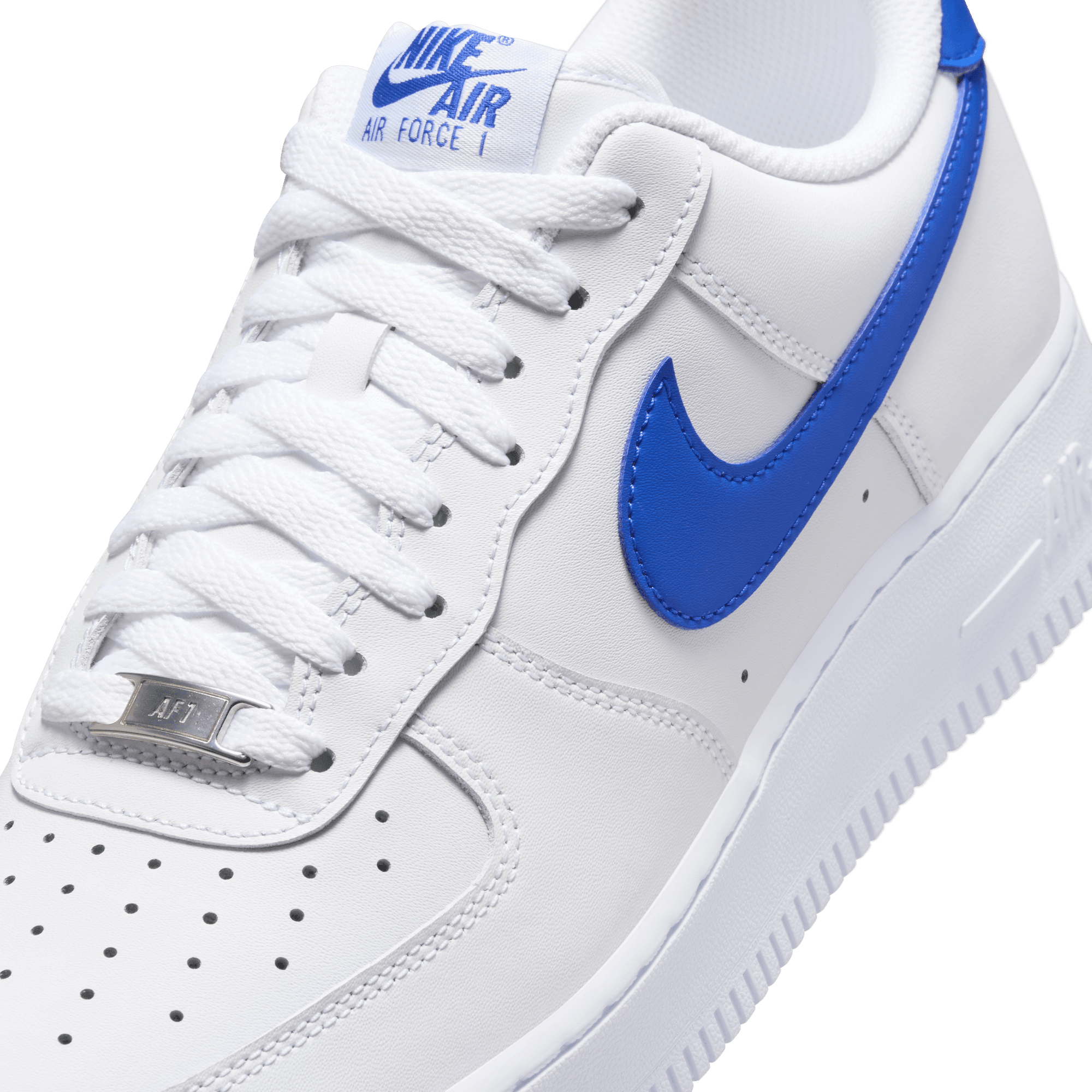 Nike Air Force 1 '07 Men's Sneakers - White & Hyper Royal Basketball Shoes for Casual Wear & Street Style