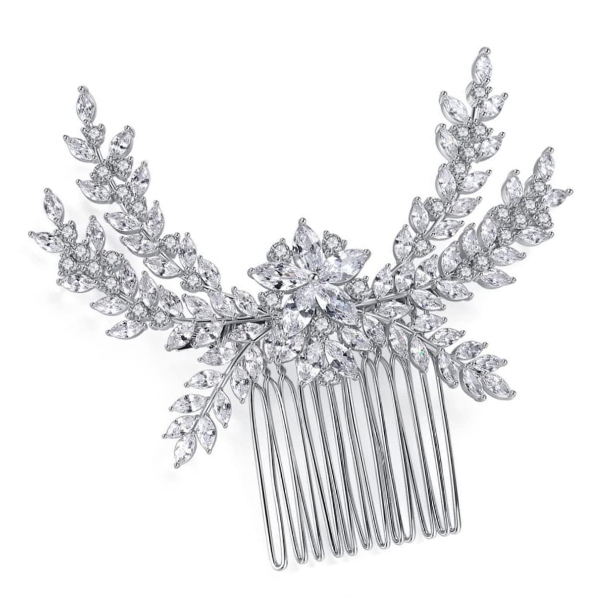 Minkissy Vintage Crystal Hair Barrettes for Women - Copper Inlaid Zircon Flower Hair Clips, Elegant Hair Comb for Bridal Wedding & Special Occasions - Perfect for Updos, Half-Up Styles and Formal Events