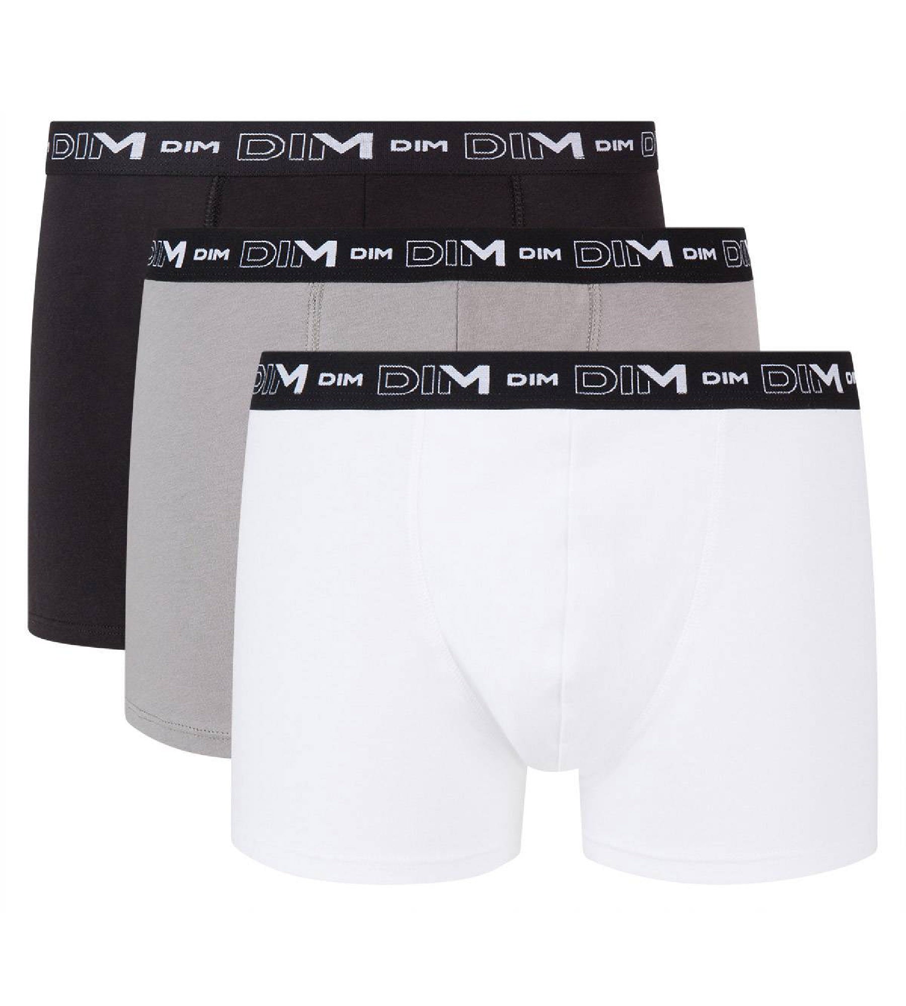 3 Pack Men's Stretch Cotton Boxer Briefs - Black, Gray & White - Soft & Breathable Underwear for Everyday Comfort & Active Lifestyles