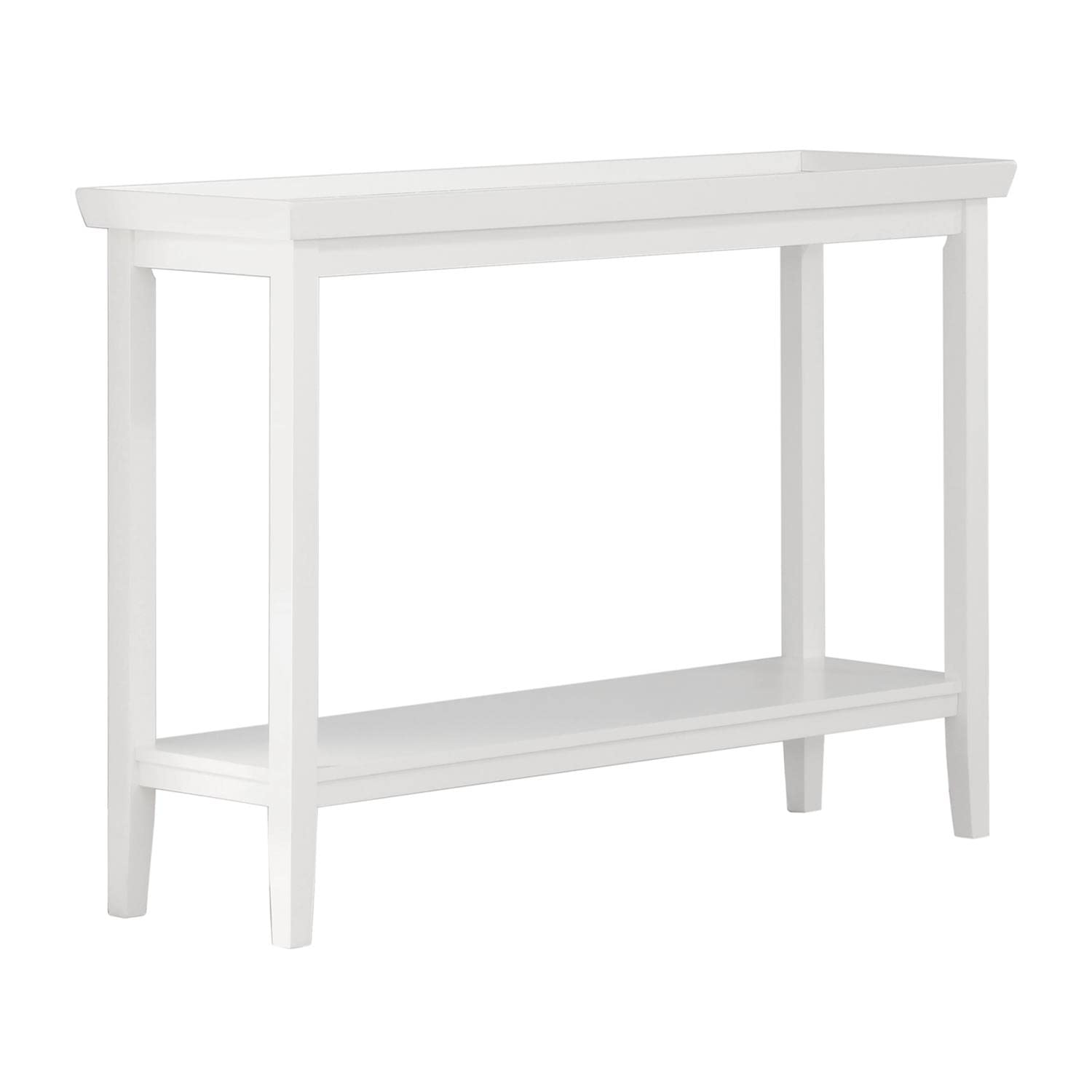 Convenience Concepts Ledgewood Console Table with Shelf - White Entryway Sofa Table for Hallway, Living Room & Bedroom Decor