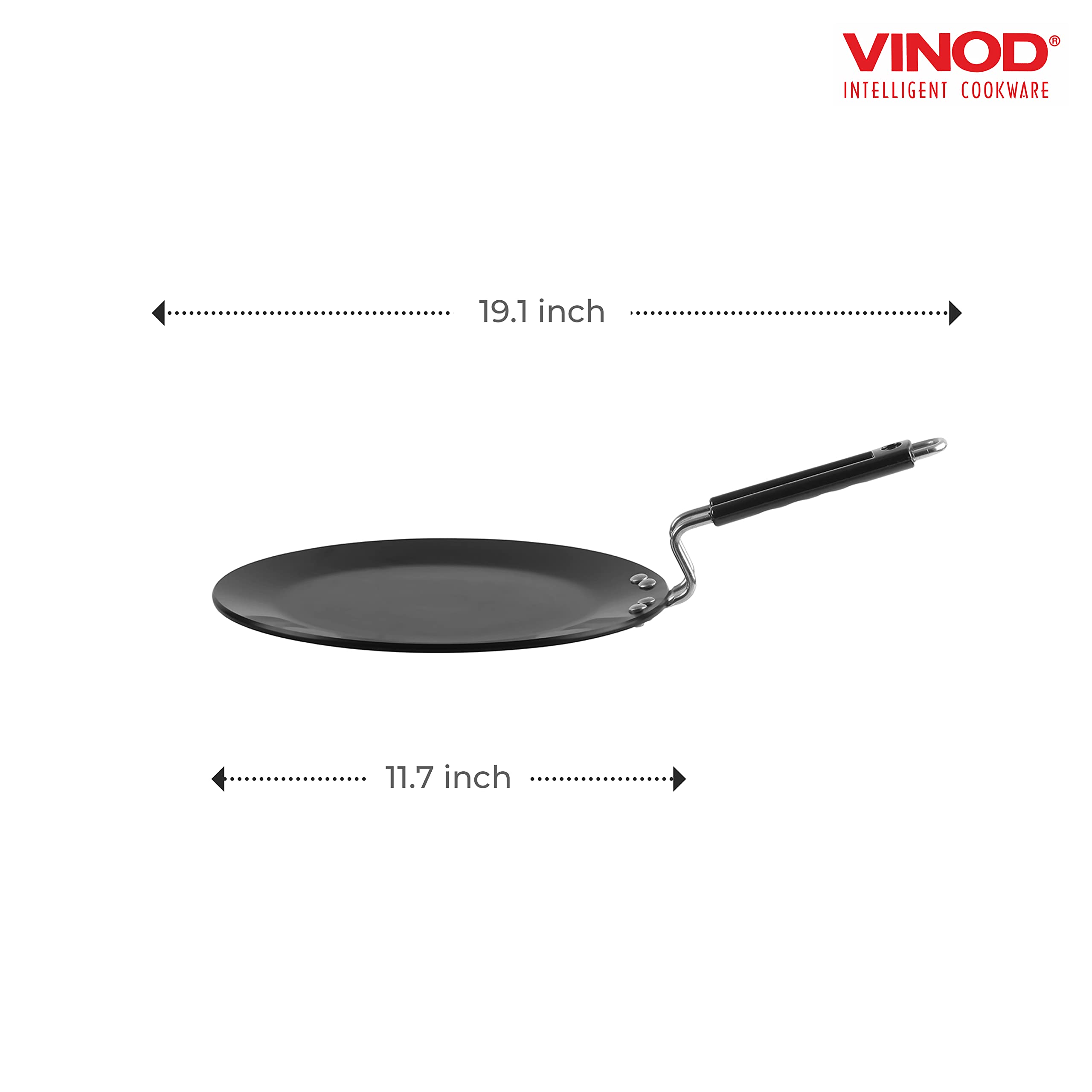 Premium Hard Anodized Aluminum Griddle Pan - 11 Inch Nonstick Tawa for Roti & Chapati - Scratch-Resistant Black Cookware - Perfect for Indian Cooking, Breakfast & Flatbreads (28cm)