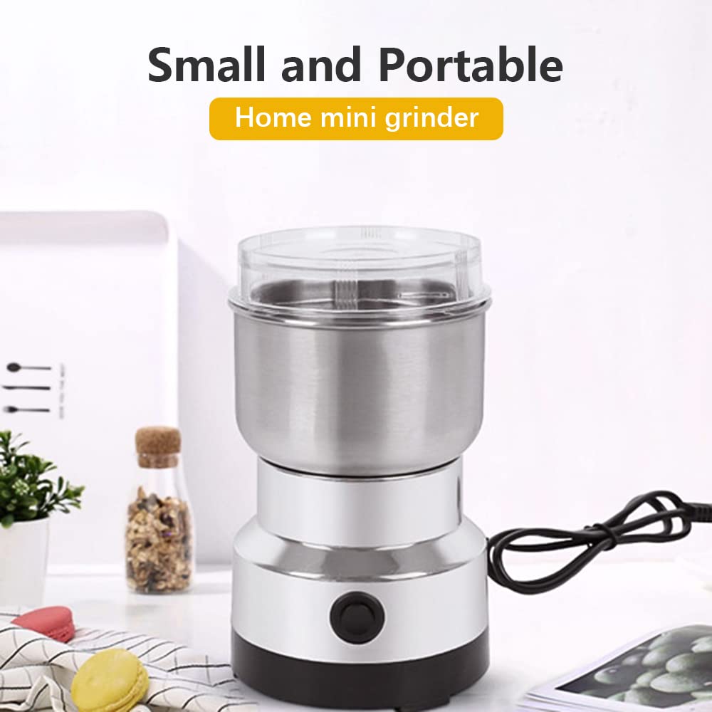 Premium Mini Electric Coffee & Spice Grinder - 150W High-Power Stainless Steel Blade Grinder for Coffee Beans, Herbs, Nuts & Seeds | Compact Kitchen Appliance for Home, Office & Travel Use