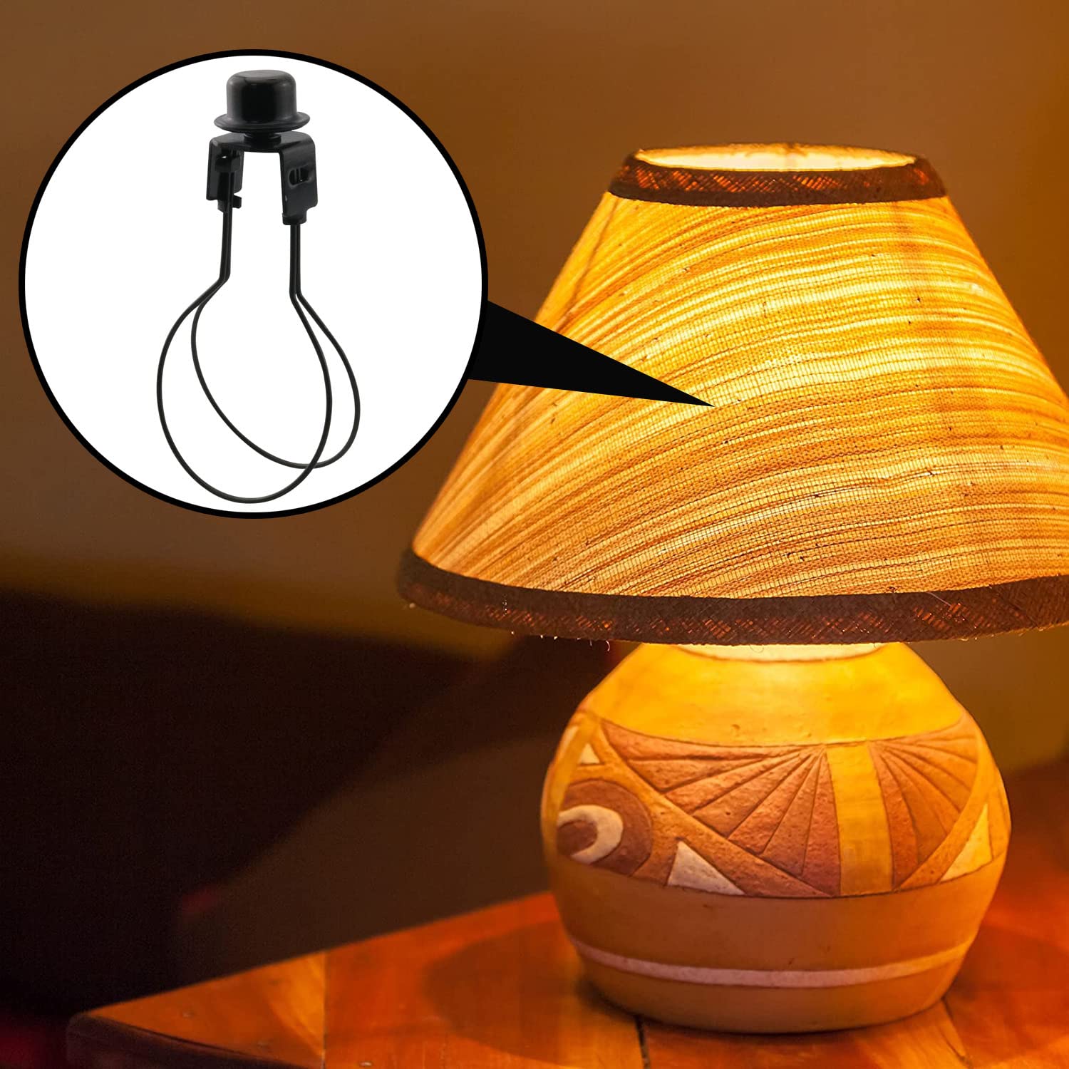4PCS Black Clip-On Lamp Shades - Round Light Bulb Covers for DIY Lighting Projects - Perfect for Bedroom, Living Room, and Home Decor