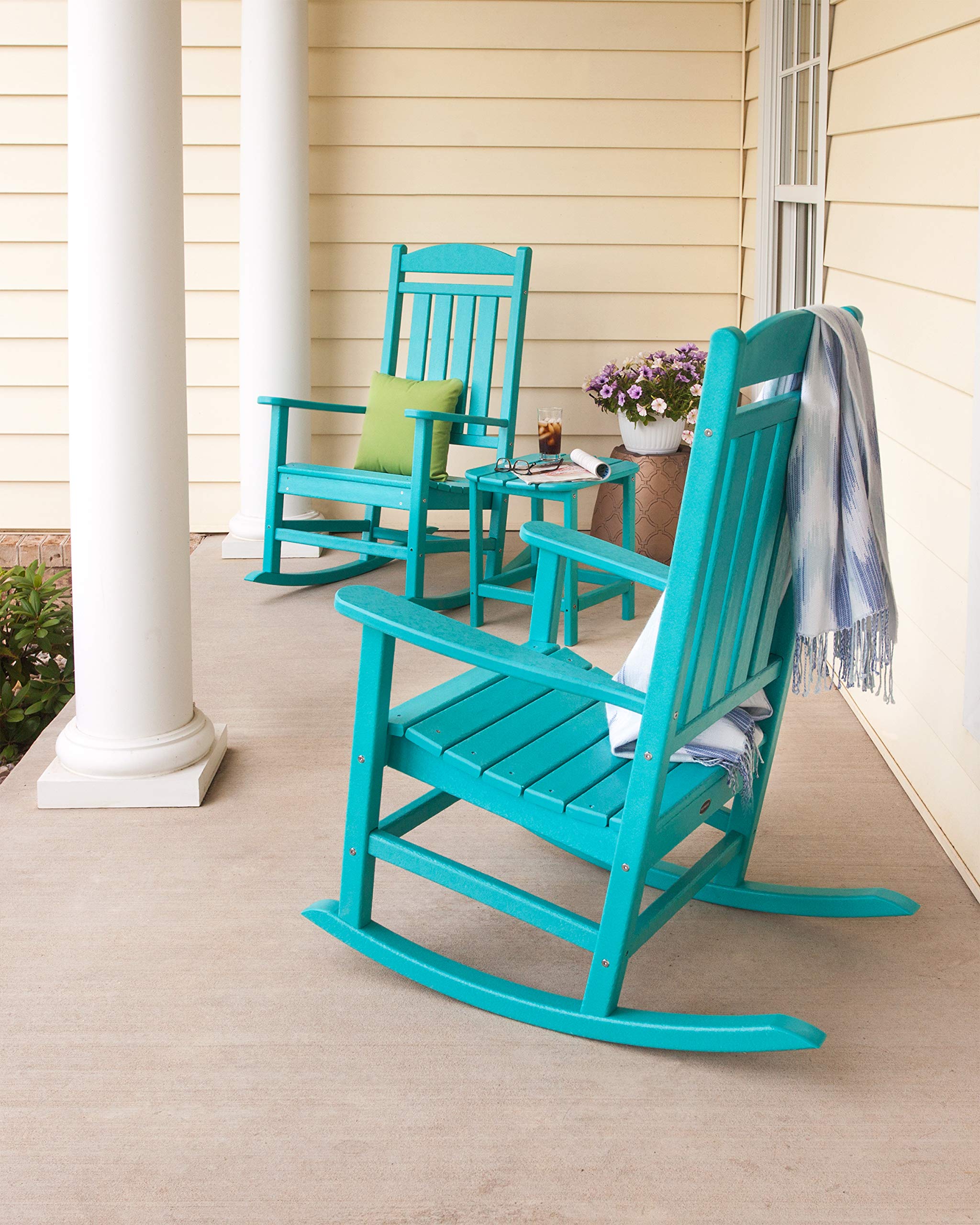 Premium POLYWOOD Presidential Rocking Chair - All-Weather Outdoor Rocker in Navy Blue | Perfect for Patio, Garden & Porch Relaxation