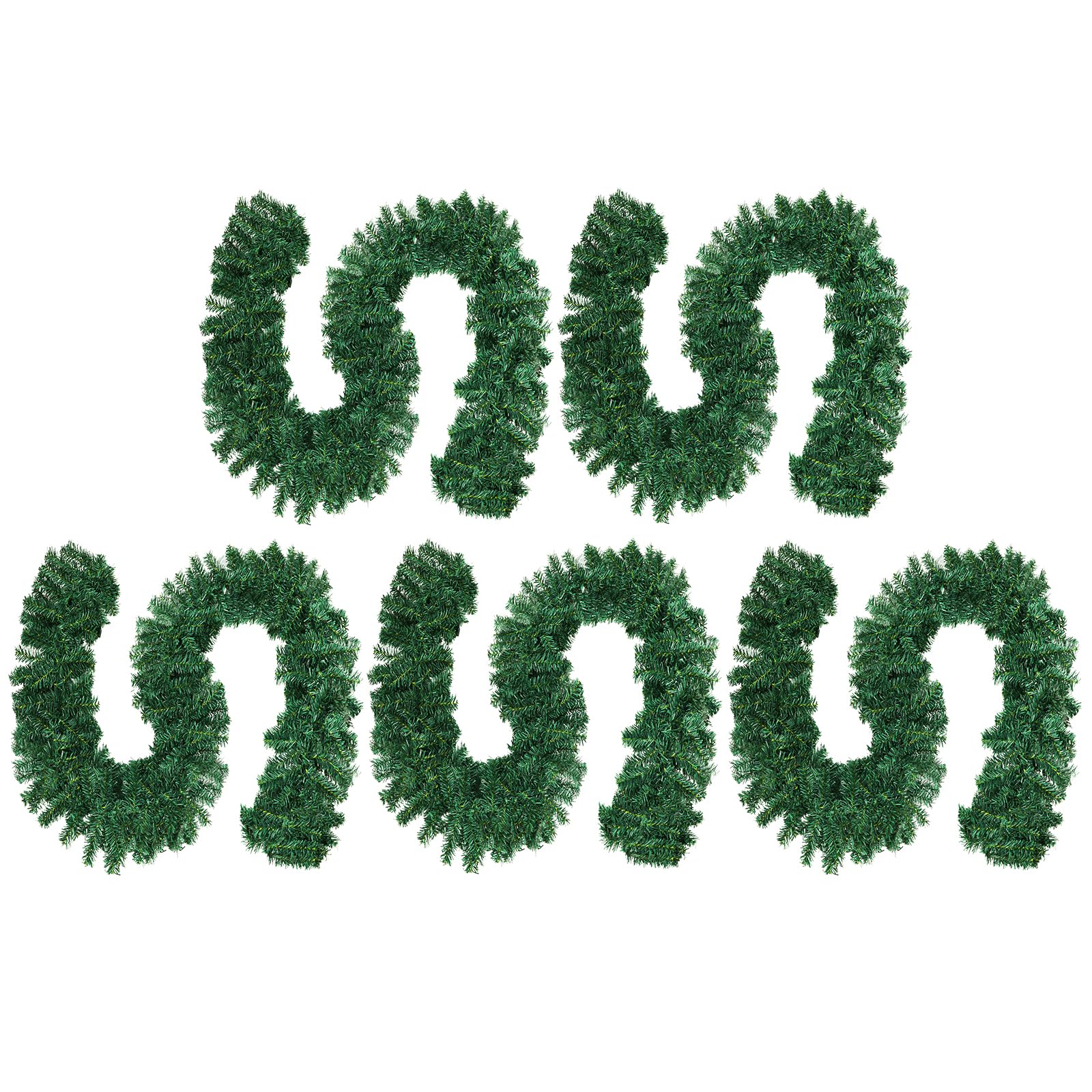 9 Feet Artificial Christmas Garland - Green Pine Garland for Holiday Decor, Indoor & Outdoor Christmas Decorations, Wedding, Party, Doorway, Wall, Staircase Decor - Perfect for DIY Wreaths & Festive Home Decor (5 Pack) - Ideal for Living Room, Fireplace Mantel, Stair Railings & Front Porch Decorating
