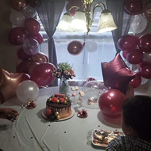 Happy Birthday Balloons for Women - Rose Gold & Burgundy Foil Balloon Letter Banner Kit | Birthday Party Decorations Supplies | Perfect for Birthday Parties, Baby Showers & Anniversary Celebrations