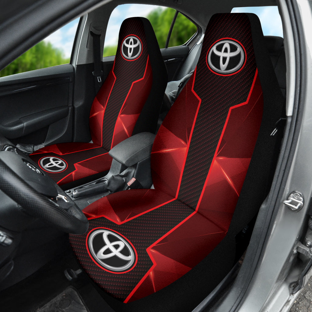 Premium Toyota Car Seat Covers - Soft Red Custom Fit for Camry/Corolla/Rav4 - Durable Neoprene Material for Comfort & Style | Perfect for Road Trips, Commuting & Car Protection