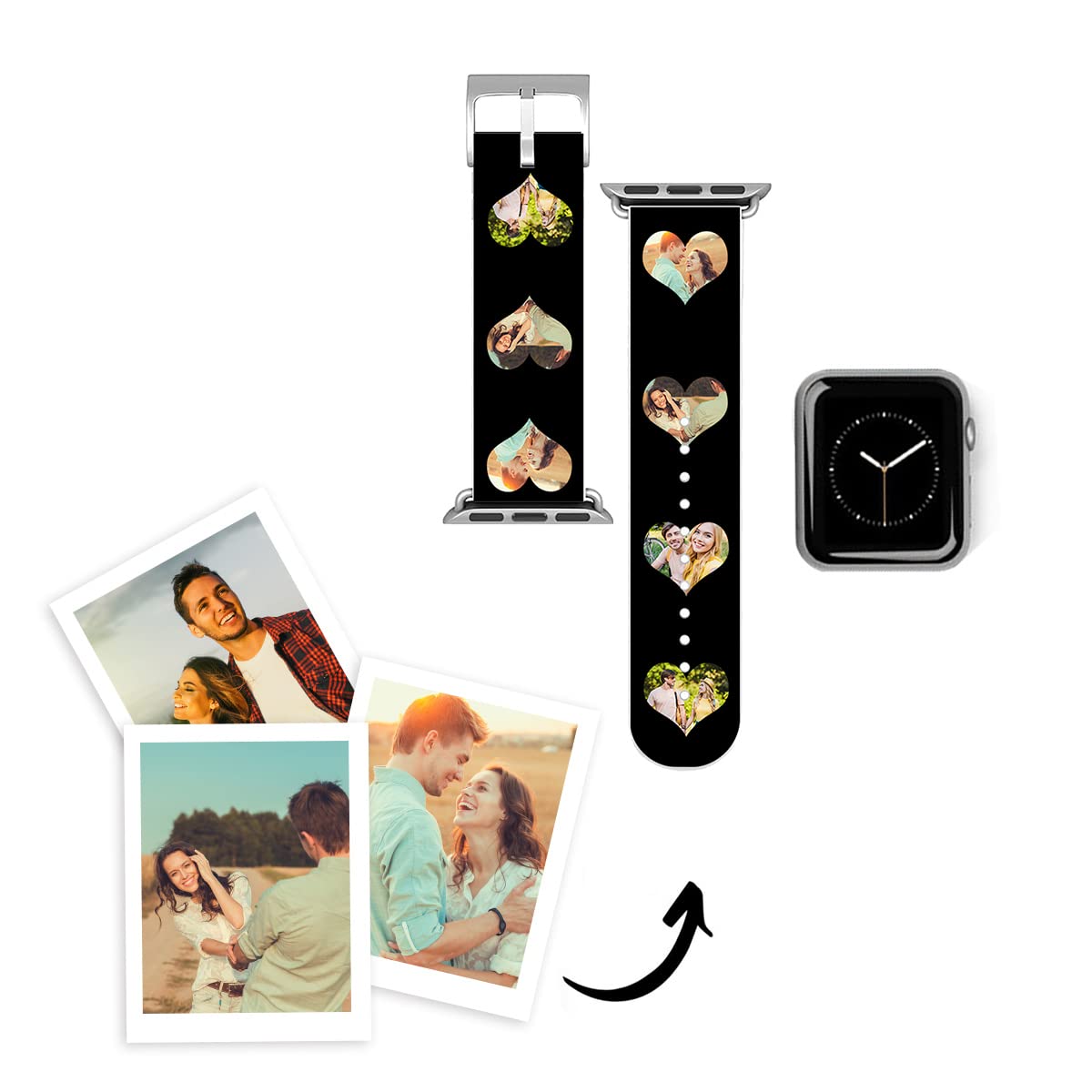 Custom Apple Watch Band for Series 7/6/SE/5/4/3/2/1 - 38-44mm Soft Silicone Strap for Women & Men | Gym & Daily Wear