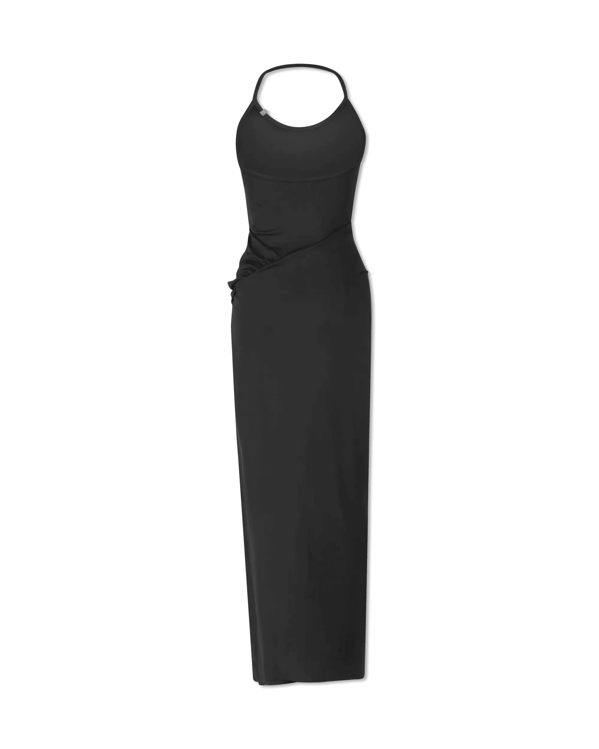 Elegant Halter Front Knotted Black Dress for Women | Summer Party, Cocktail, Evening Wear | Flattering & Stylish Outfit